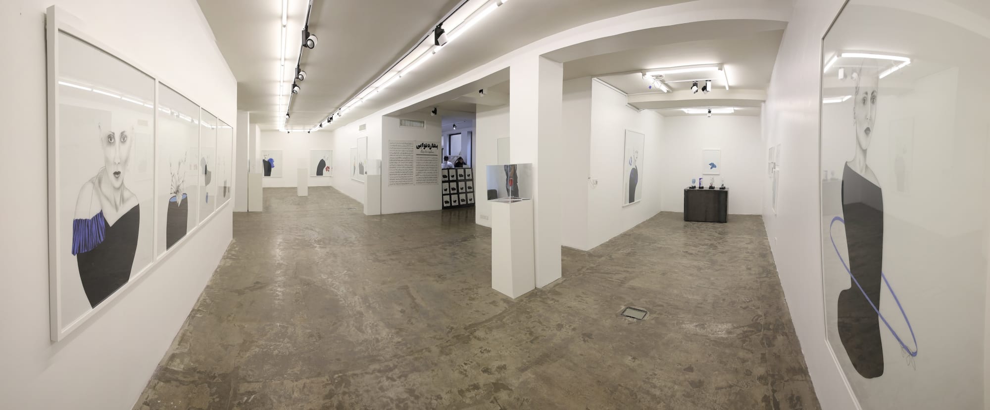 Installation View of Monochromatic Silence a solo presentation of works by Bahareh Navabi.