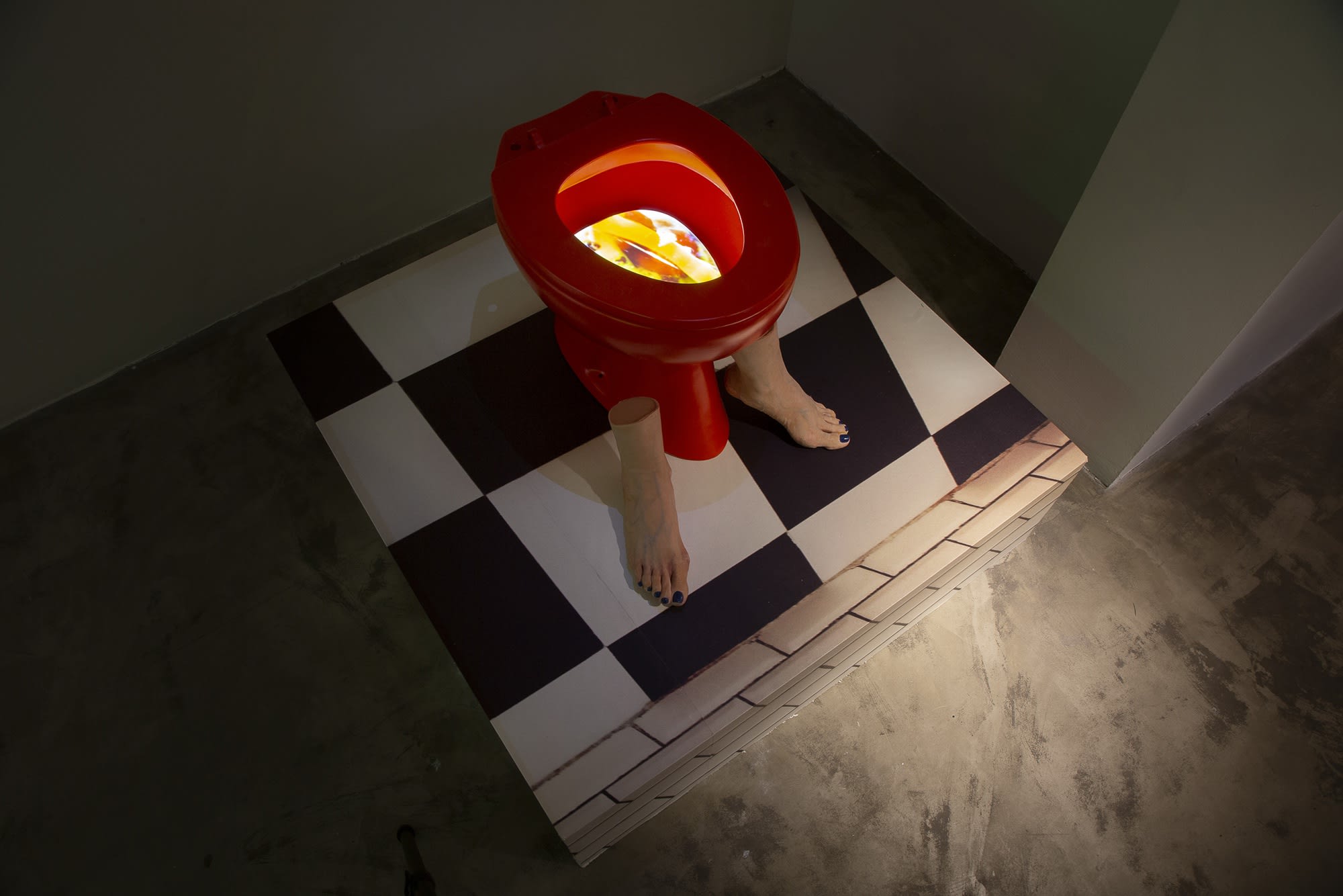 Installation View of Honey, I am home a solo presentation of works by Hoda Zarbaf.