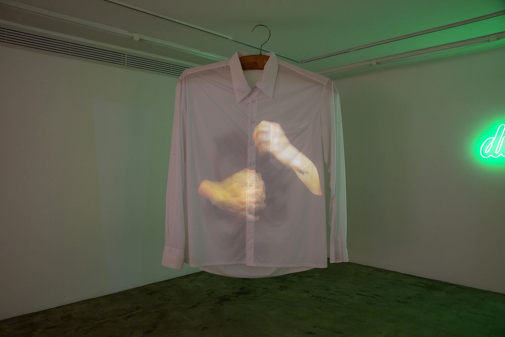 Installation View of Honey, I am home a solo presentation of works by Hoda Zarbaf.