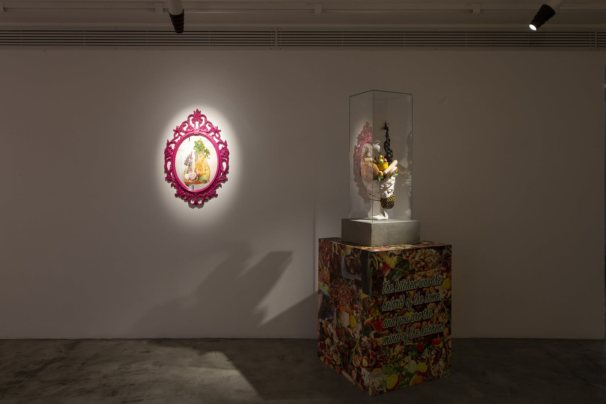 Installation View of Honey, I am home a solo presentation of works by Hoda Zarbaf.