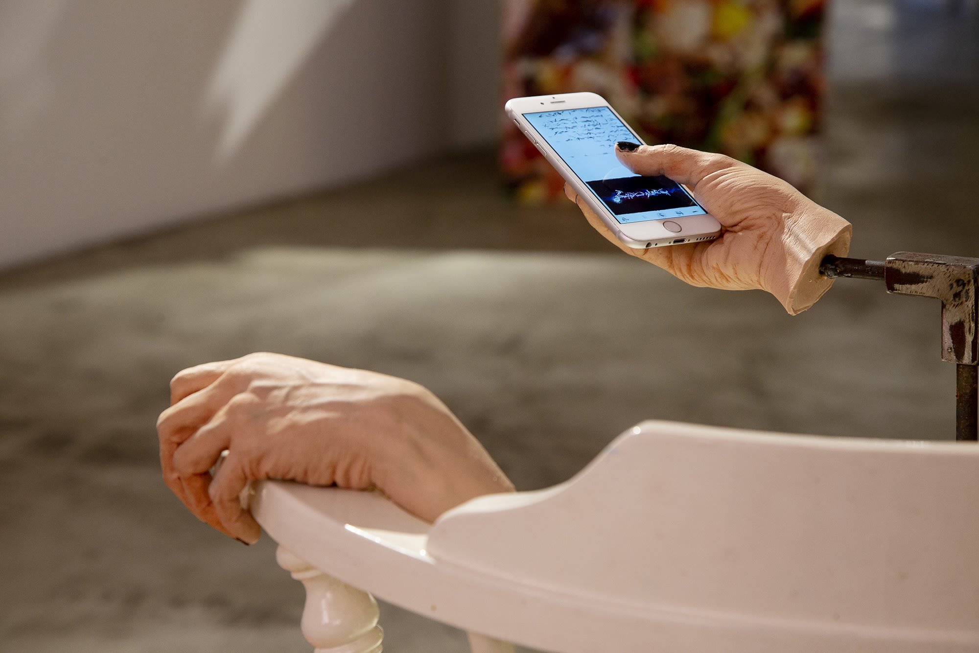 Installation View of Honey, I am home a solo presentation of works by Hoda Zarbaf.