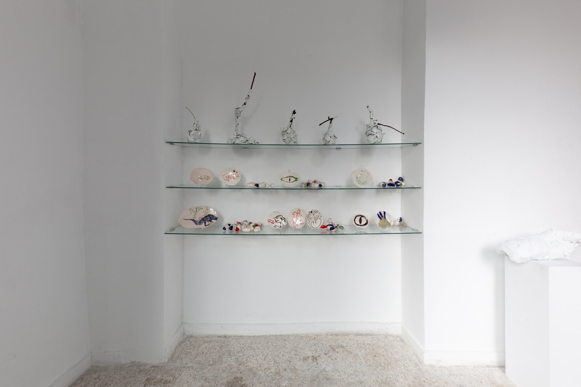 Installation View of The Dinosaur Lost her Bearings a group presentation of works.