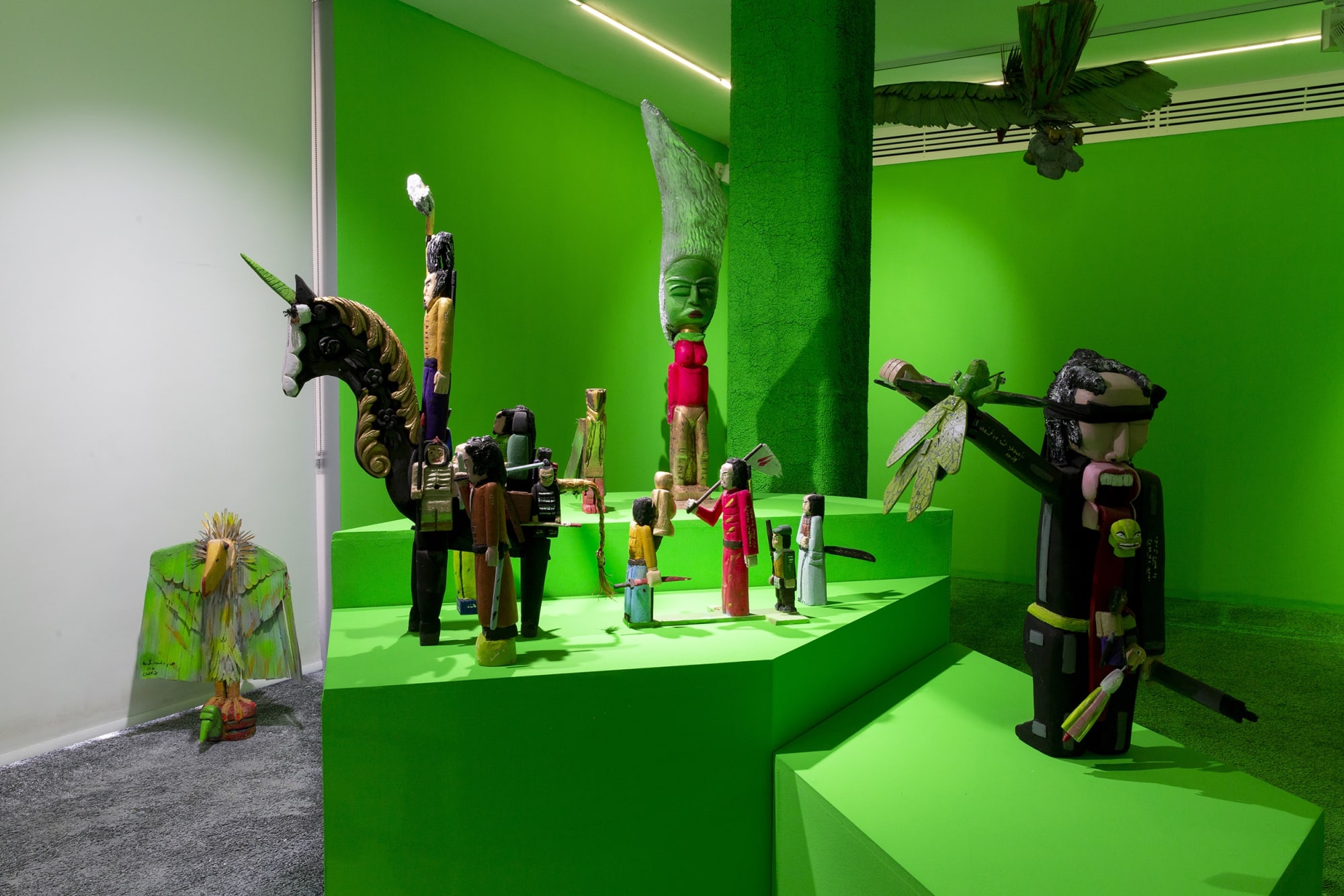 Installation View of Aliens VS Gorillas a solo presentation of works by Amir Kamand.