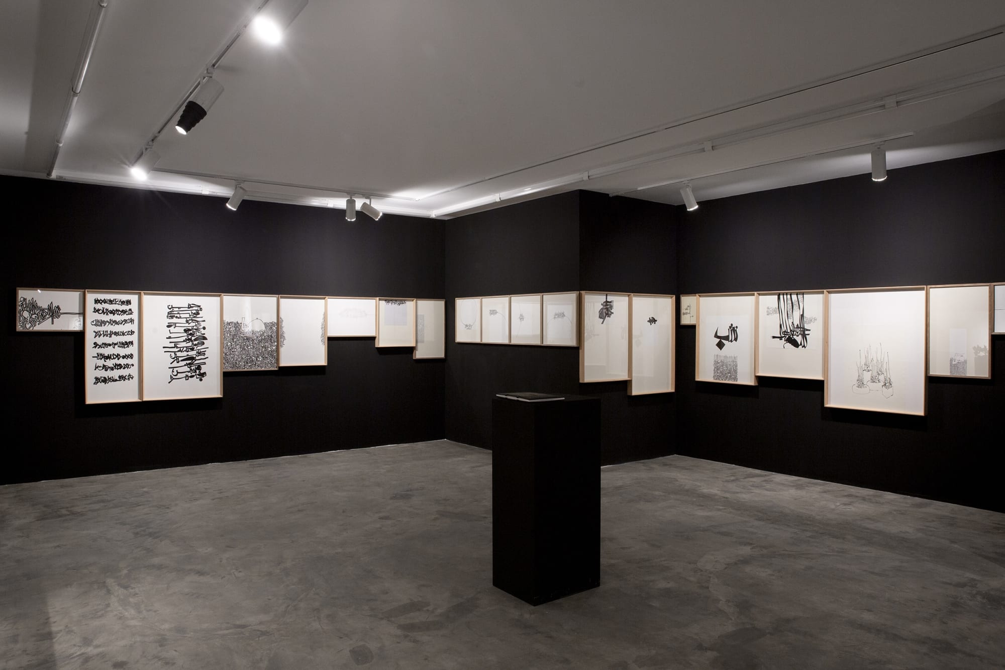 Installation of Delimitation a solo exhibition of works by Reza Abedini at +2 Gallery.