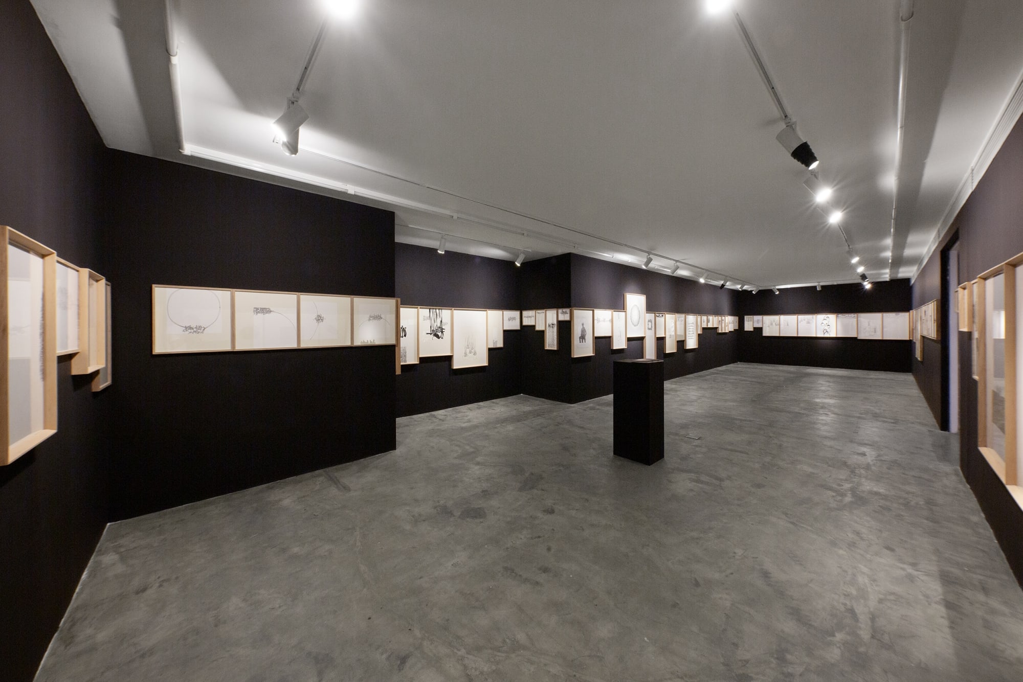 Installation of Delimitation a solo exhibition of works by Reza Abedini at +2 Gallery.