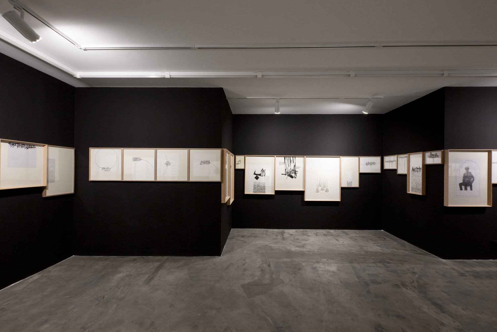 Installation of Delimitation a solo exhibition of works by Reza Abedini at +2 Gallery.