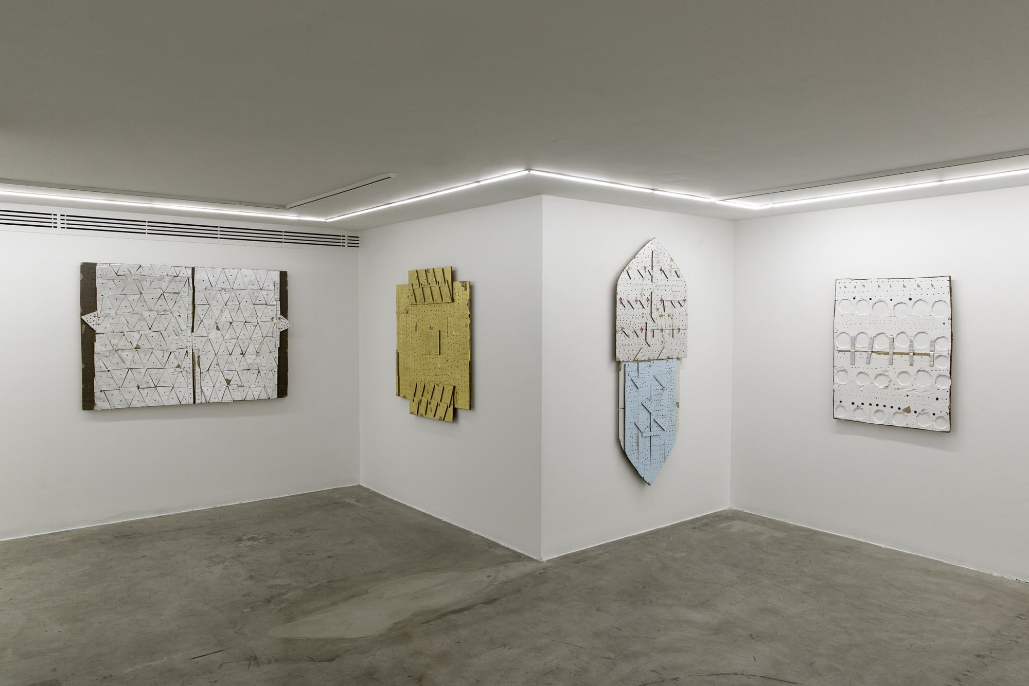 Installation View of A Shield to Hide Behind a solo presentation of works by Shadi Yasrebi.