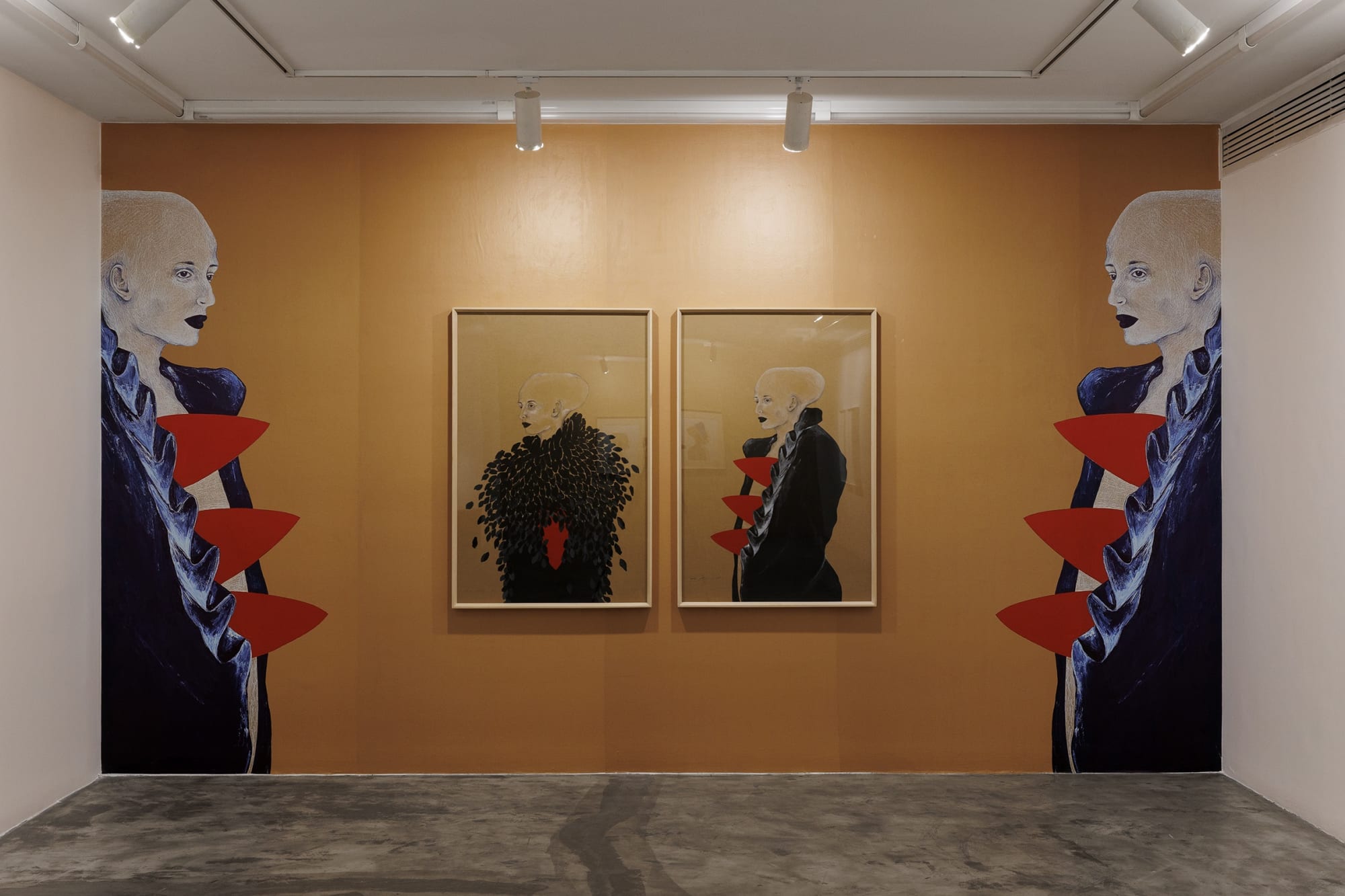 Installation view of The Theater of life a solo exhibition of works by Bahareh Navabi.