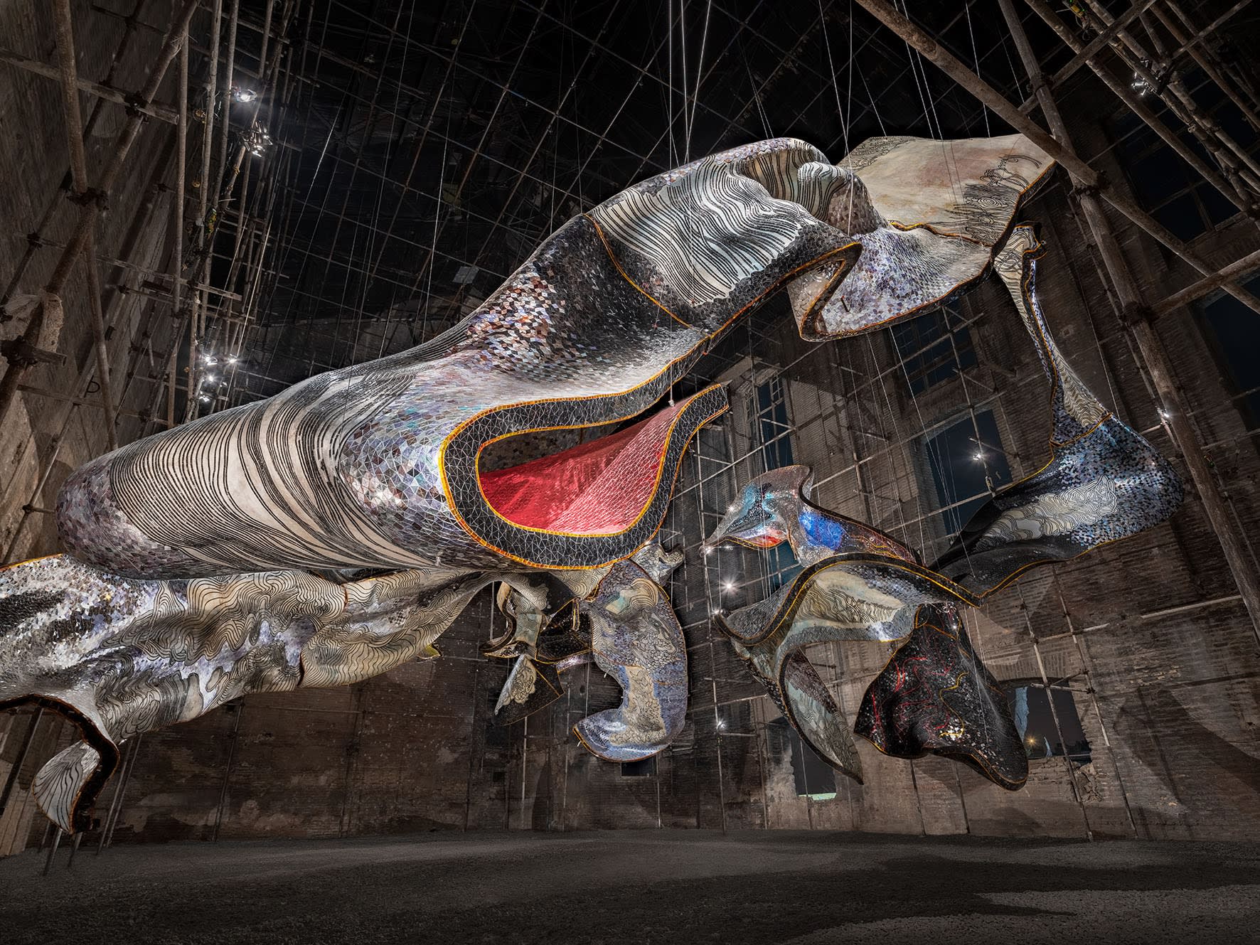 Installation View of Gone with the Wind a solo presentation of works by Pooya Aryanpour .