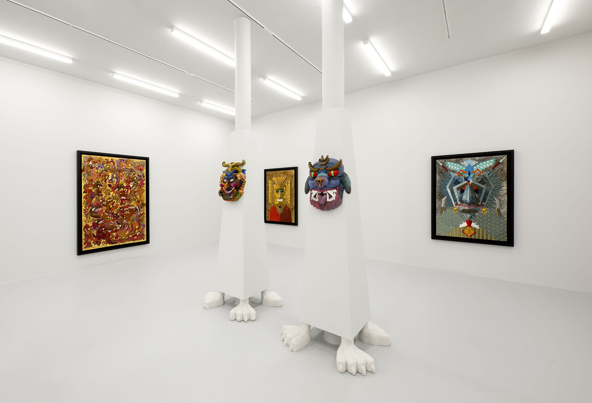 Installation view of Mad a solo exhibition of works by Ali Akbar Sadeghi.