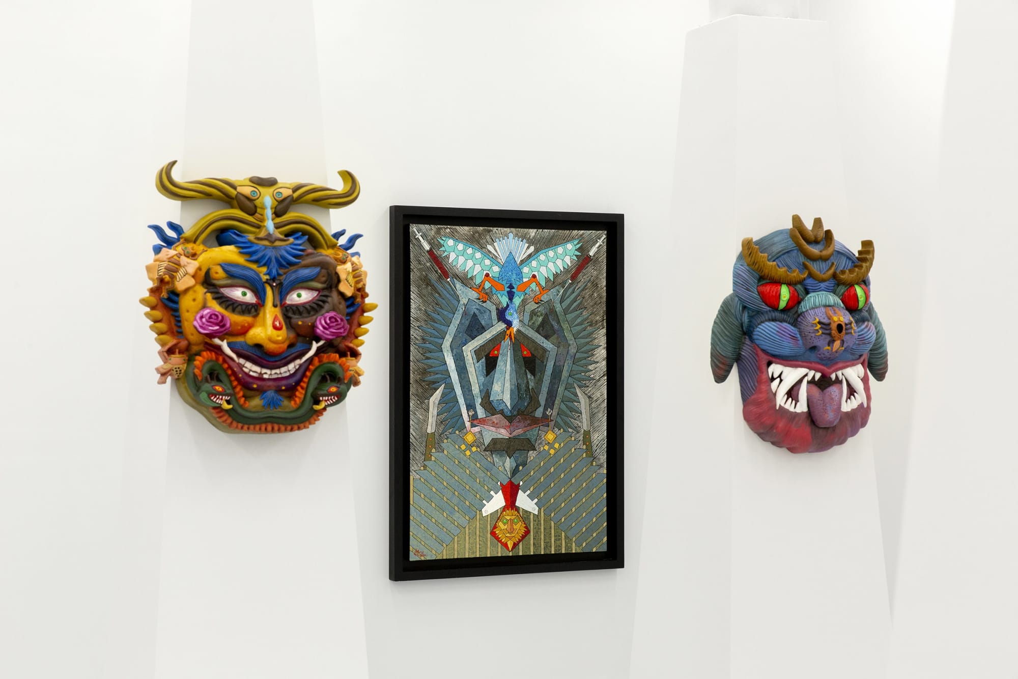 Installation view of Mad a solo exhibition of works by Ali Akbar Sadeghi.