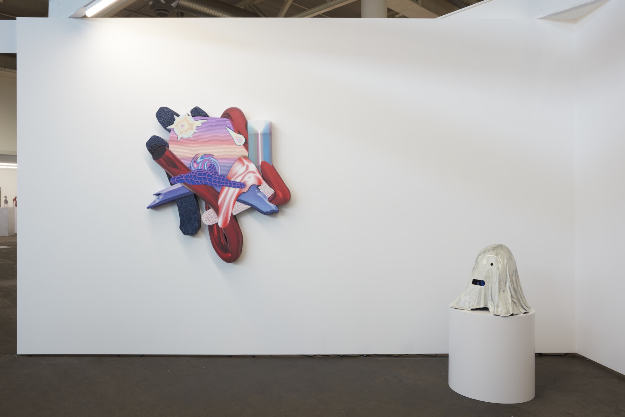 Installation view of a group show of works by Yousha Bashir at Liste Art Fair 2023.
