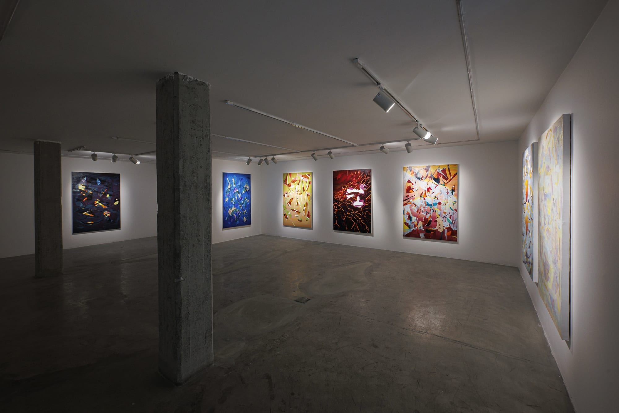 Installation View of The Sun Kept Setting a solo exhibition of works by Yasaman Nozari at Dastan's Basement.