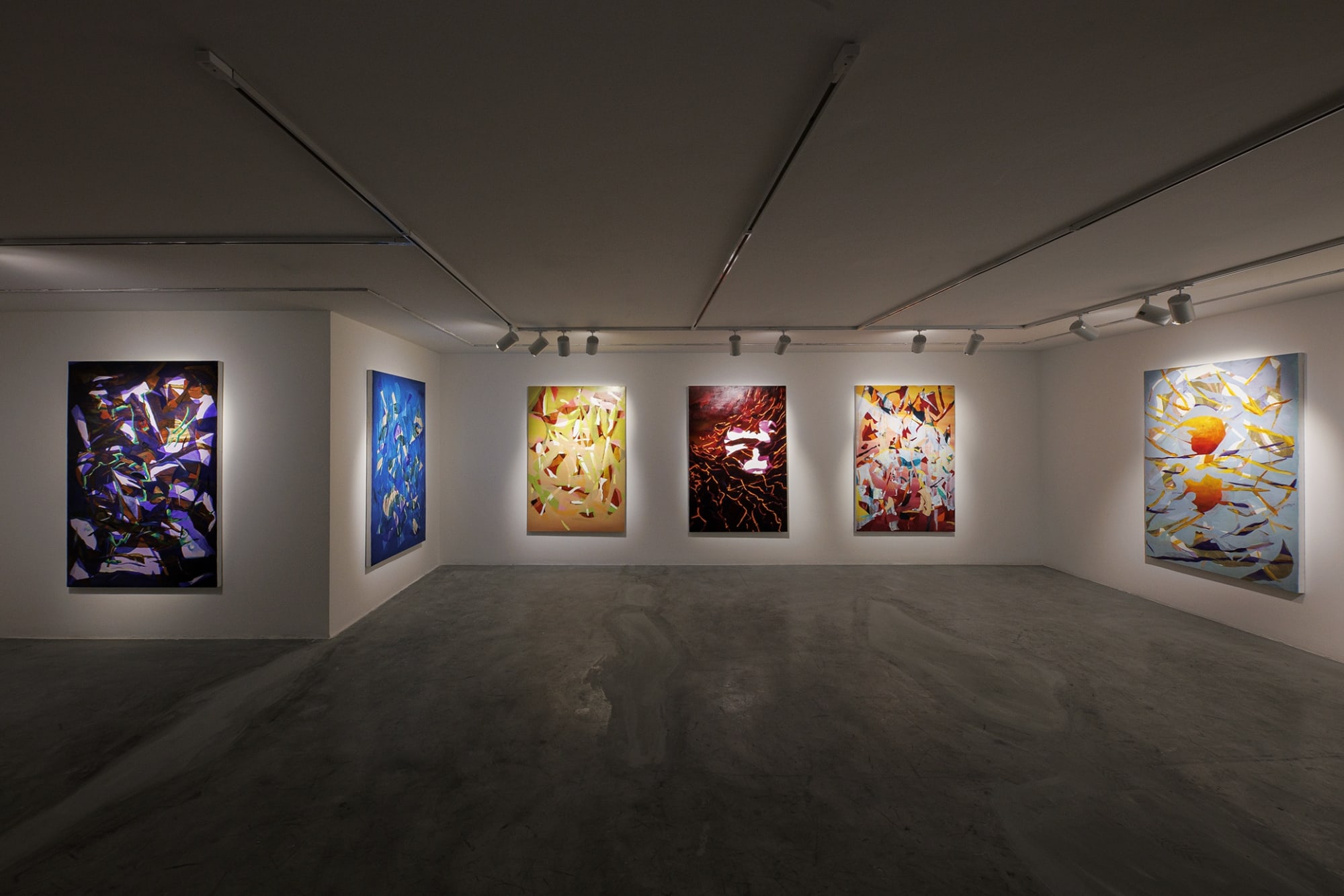 Installation View of The Sun Kept Setting a solo exhibition of works by Yasaman Nozari at Dastan's Basement.