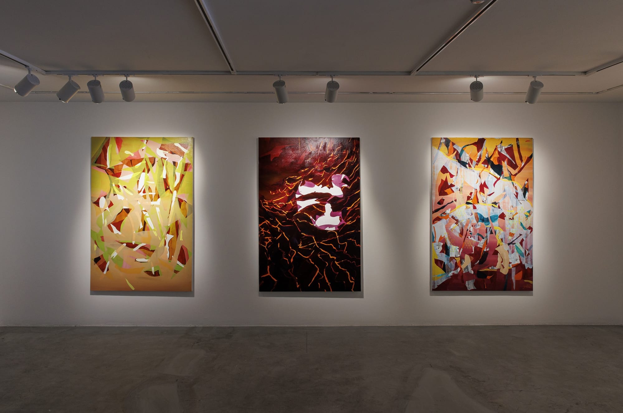 Installation View of The Sun Kept Setting a solo exhibition of works by Yasaman Nozari at Dastan's Basement.