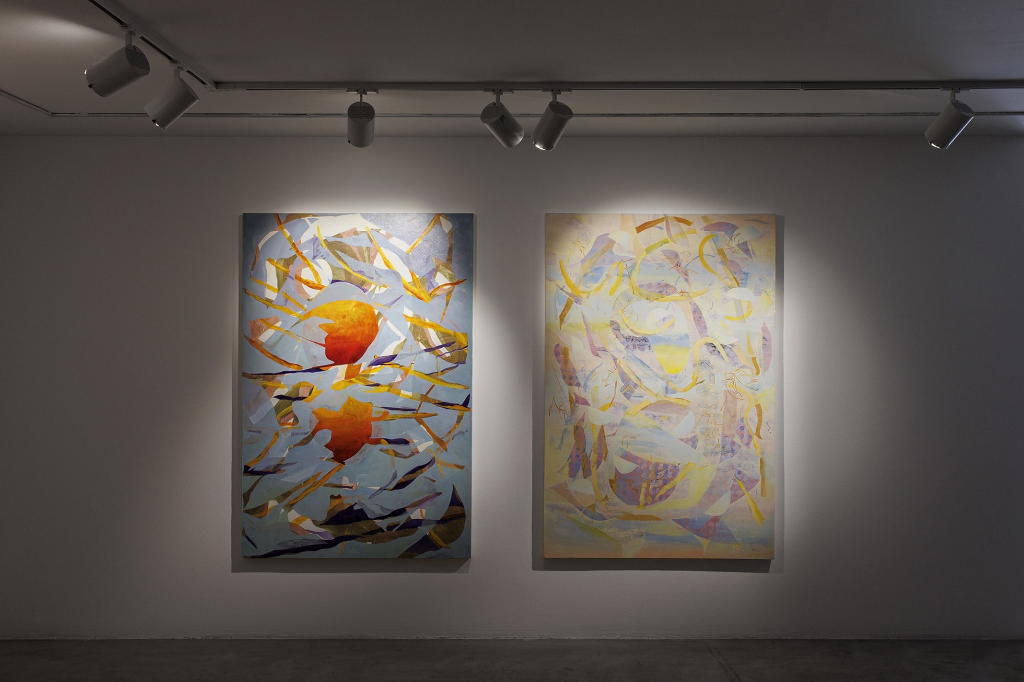 Installation View of The Sun Kept Setting a solo exhibition of works by Yasaman Nozari at Dastan's Basement.