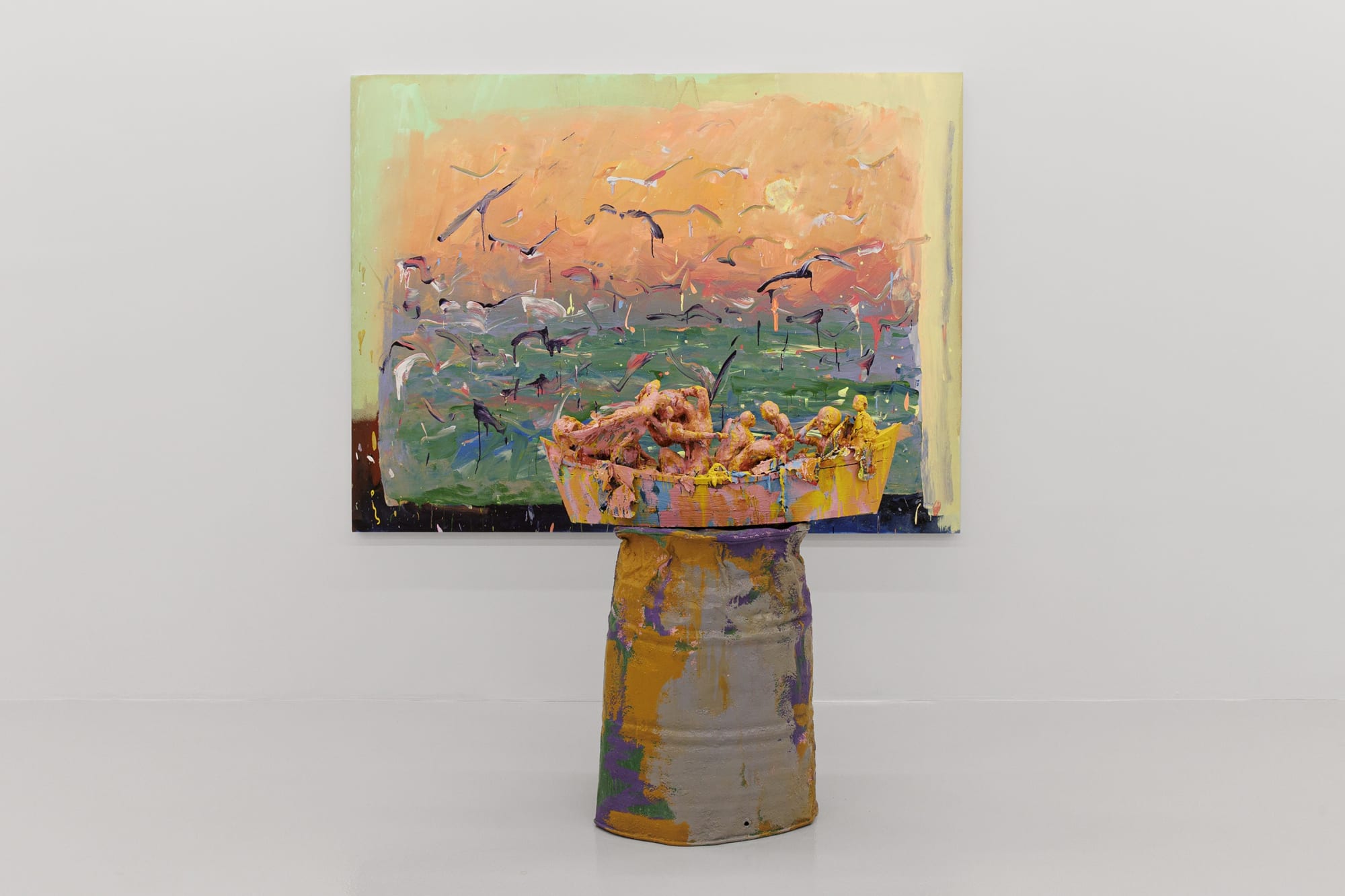 Installation View of a solo exhibition Darbedar-e Hamishegi at Parallel Circuit.