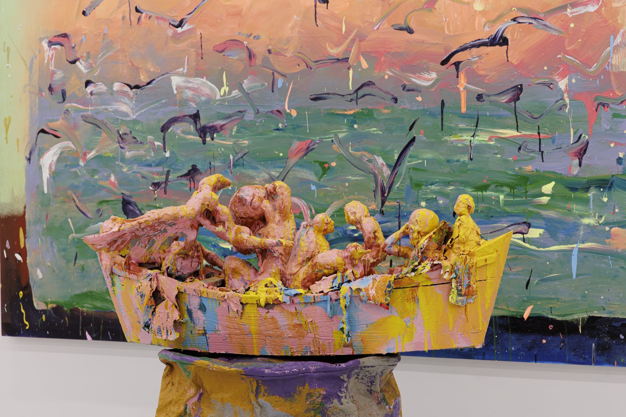 Installation View of a solo exhibition Darbedar-e Hamishegi at Parallel Circuit.