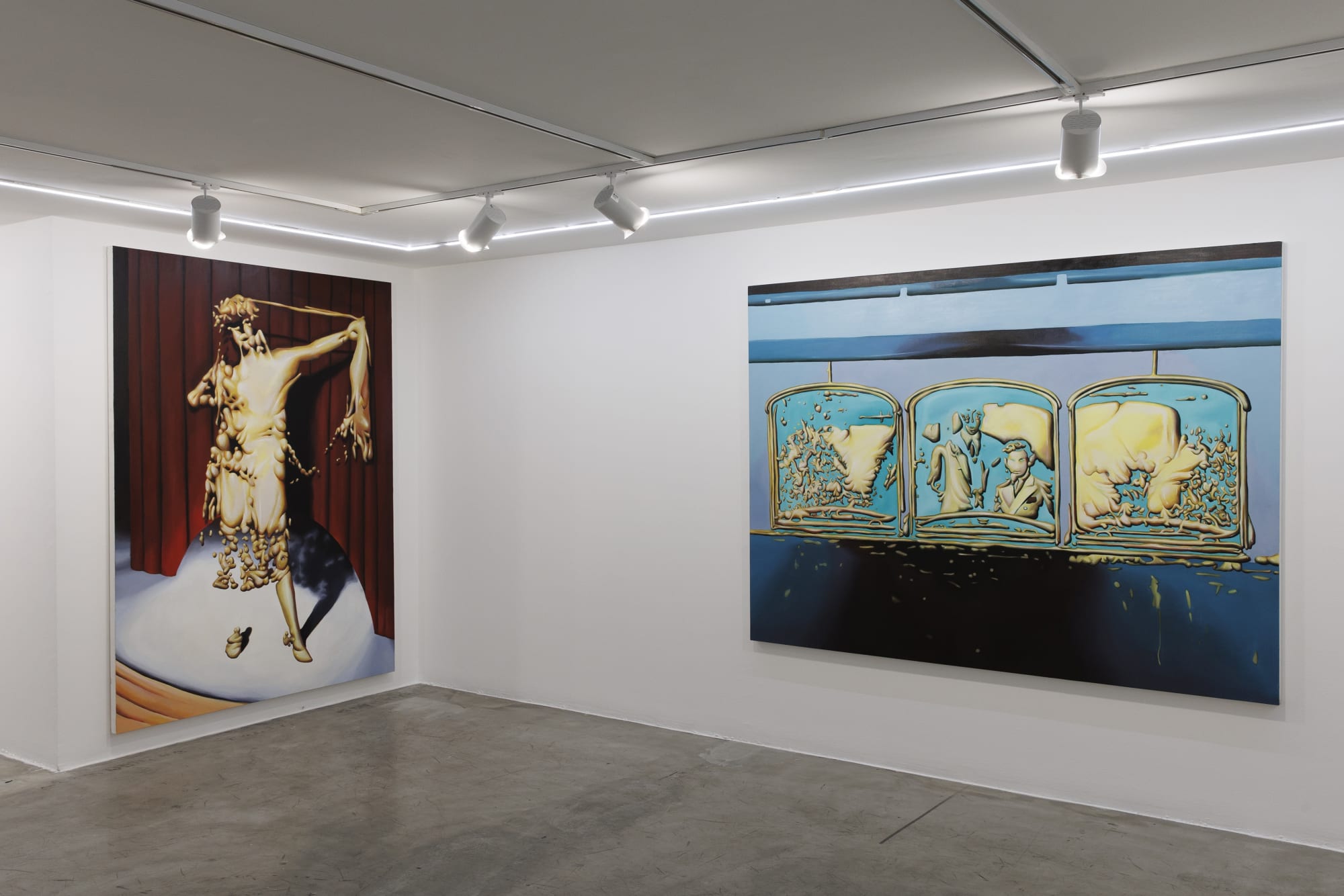 Installation View of Qamar a solo exhibition of works by Sepehr Hajiabadi at Dastan's Basement.