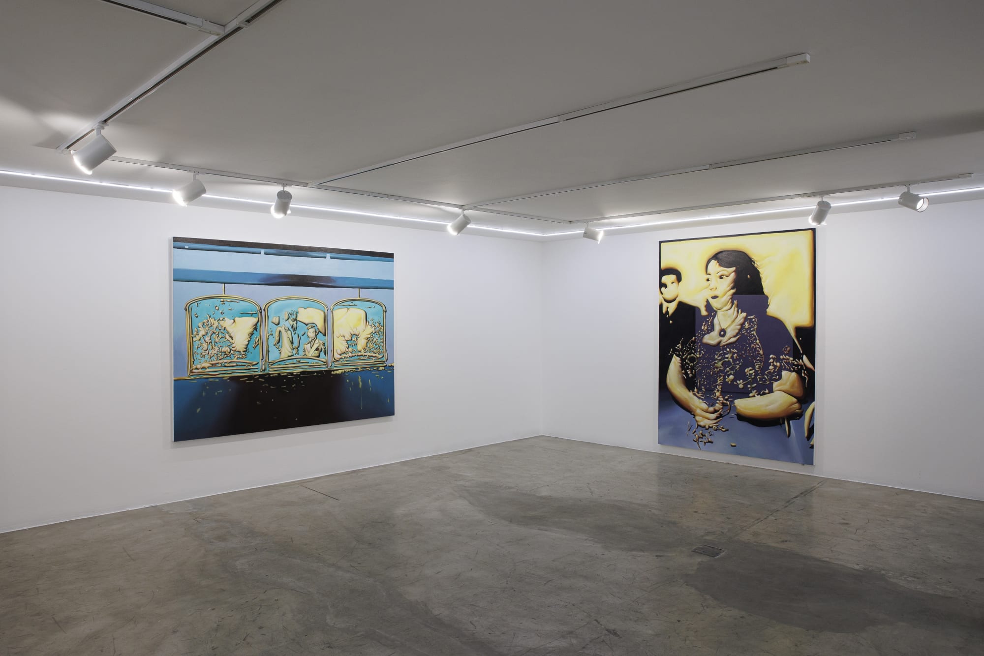 Installation View of Qamar a solo exhibition of works by Sepehr Hajiabadi at Dastan's Basement.