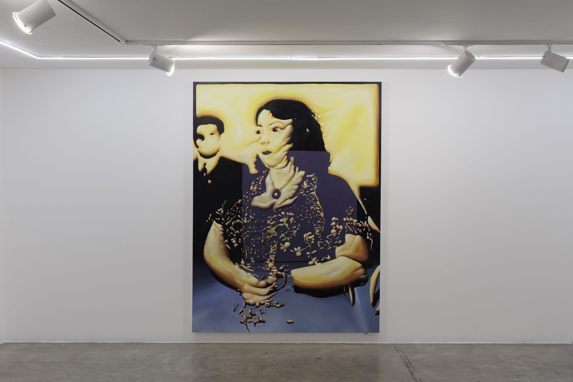 Installation View of Qamar a solo exhibition of works by Sepehr Hajiabadi at Dastan's Basement.