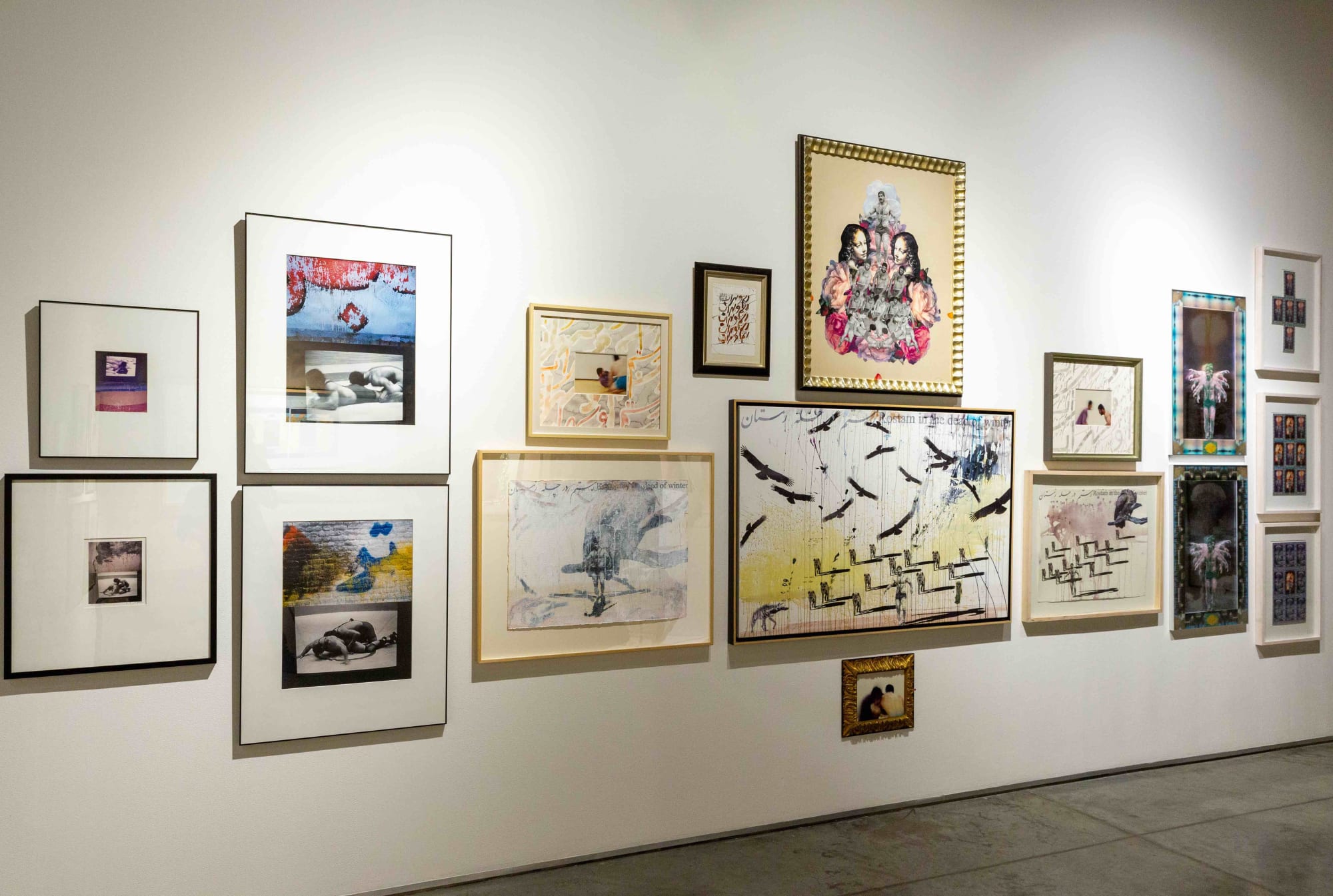 Installation View of Retrospective Part 1 solo exhibition of works by Fereydoon Ave in Dubai 2023.