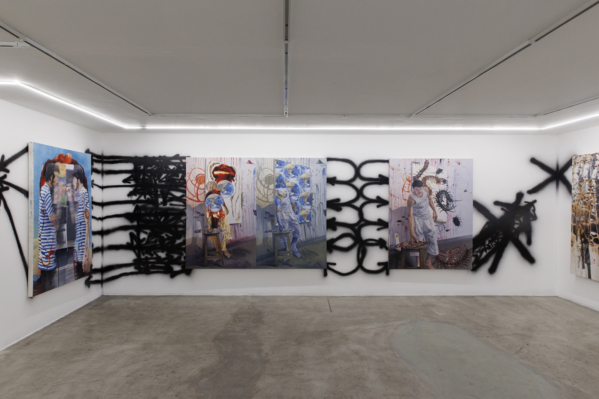 Installation View of Borders of Happening, in Dastan's Basement, 2023 Photo by Matin Jameie