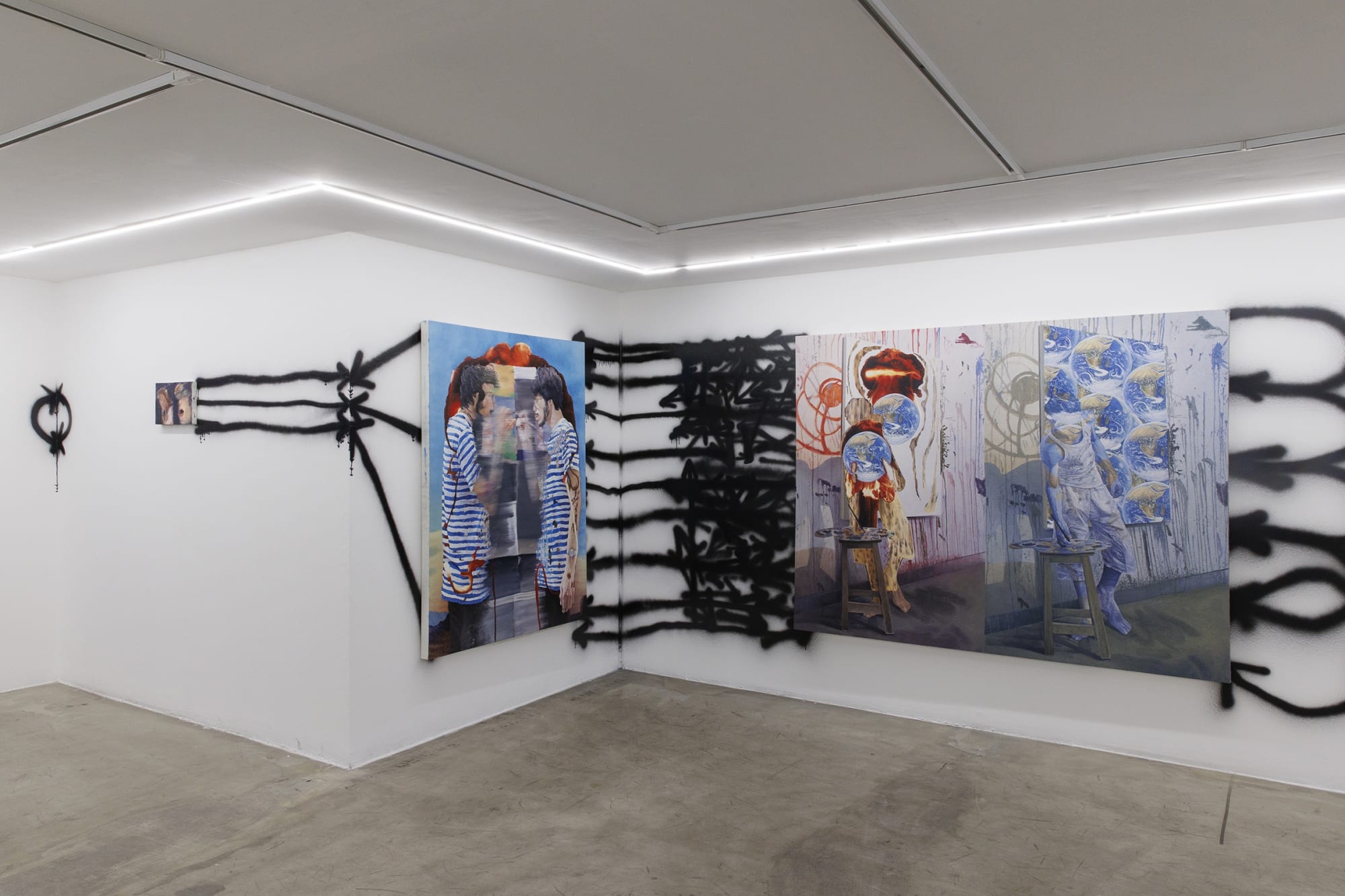 Installation View of Borders of Happening, in Dastan's Basement, 2023 Photo by Matin Jameie