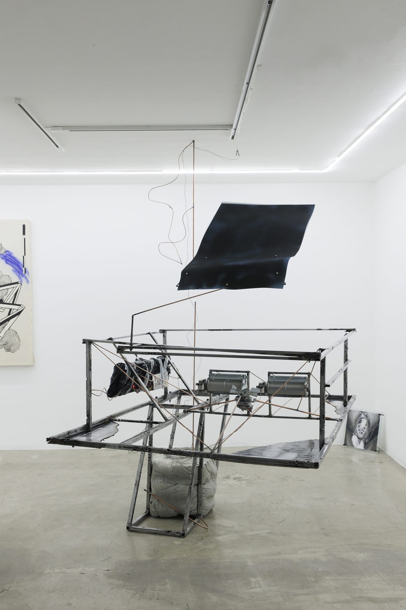 Installation View of Harder than Rock, Softer than Sand solo exhibition of works by Saman Khosravi at Dastan's Basement, 2023