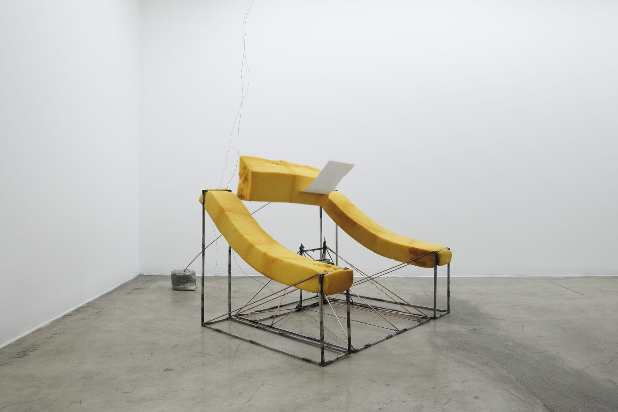 Installation View of Harder than Rock, Softer than Sand solo exhibition of works by Saman Khosravi at Dastan's Basement, 2023