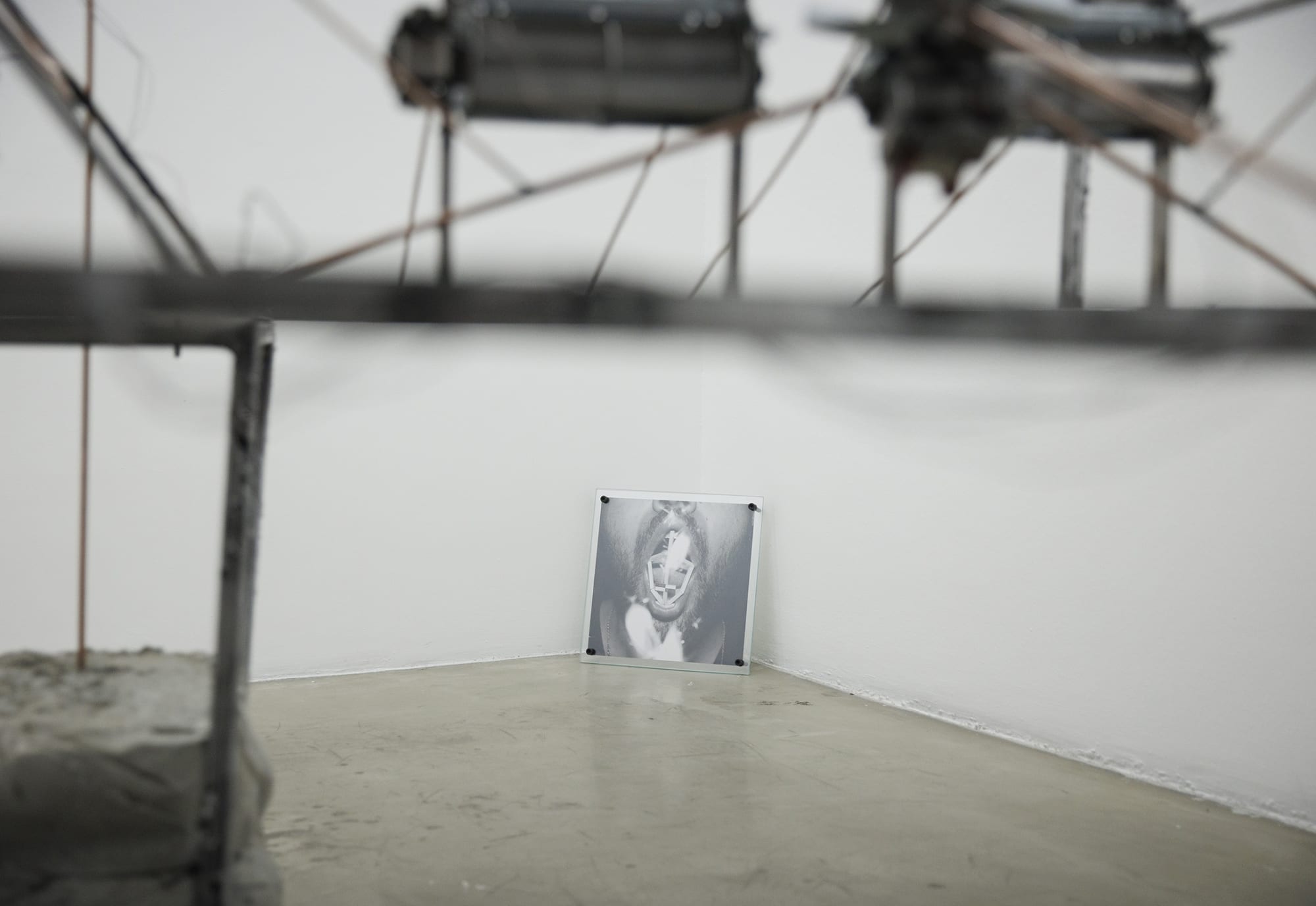 Installation View of Harder than Rock, Softer than Sand solo exhibition of works by Saman Khosravi at Dastan's Basement, 2023