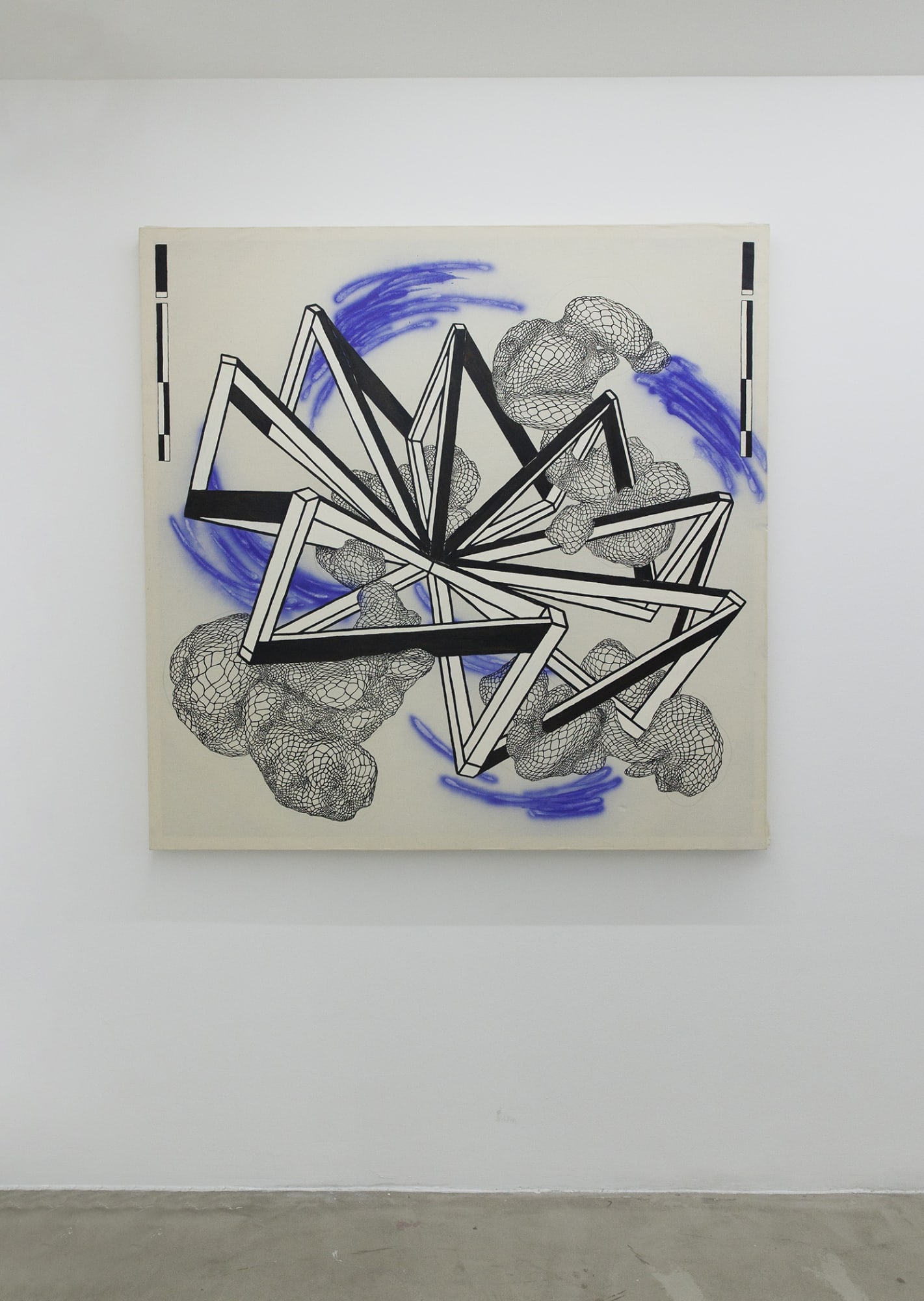 Installation View of Harder than Rock, Softer than Sand solo exhibition of works by Saman Khosravi at Dastan's Basement, 2023