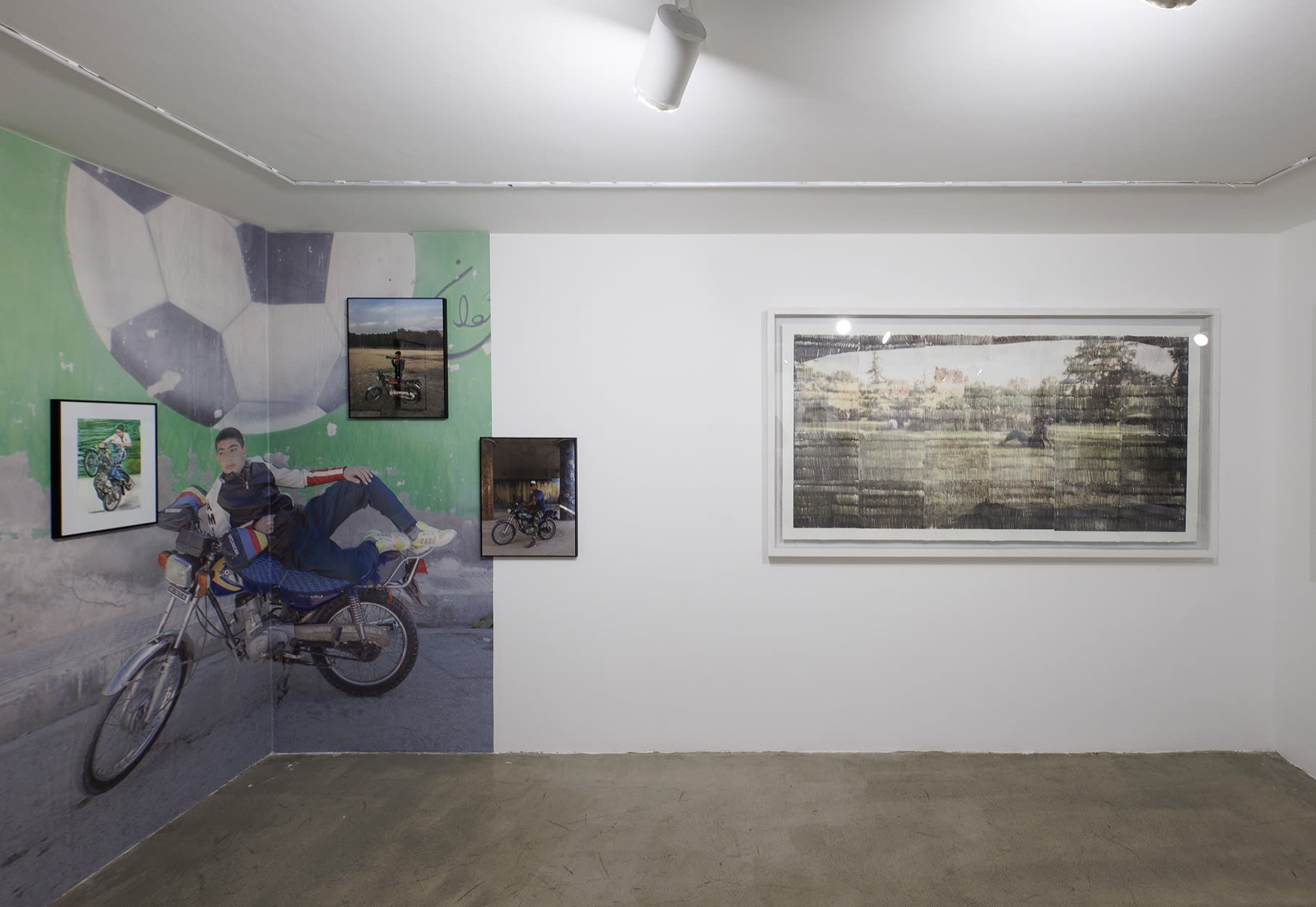 Installation View of Flow, at Dastan's Basement, 2024 Group Exhibition of Works by Sasan Abri, Mohammadreza Arab Khazaeli, Nasser Bakhshi, Sadra Baniasadi, Amir-Nasr Kamgooyan, Alishia Morassaei, Mina Mohammadi, Mina Mohseni, Hanie Sadri, Shayan Sajadian, and Sofia Yeganeh.