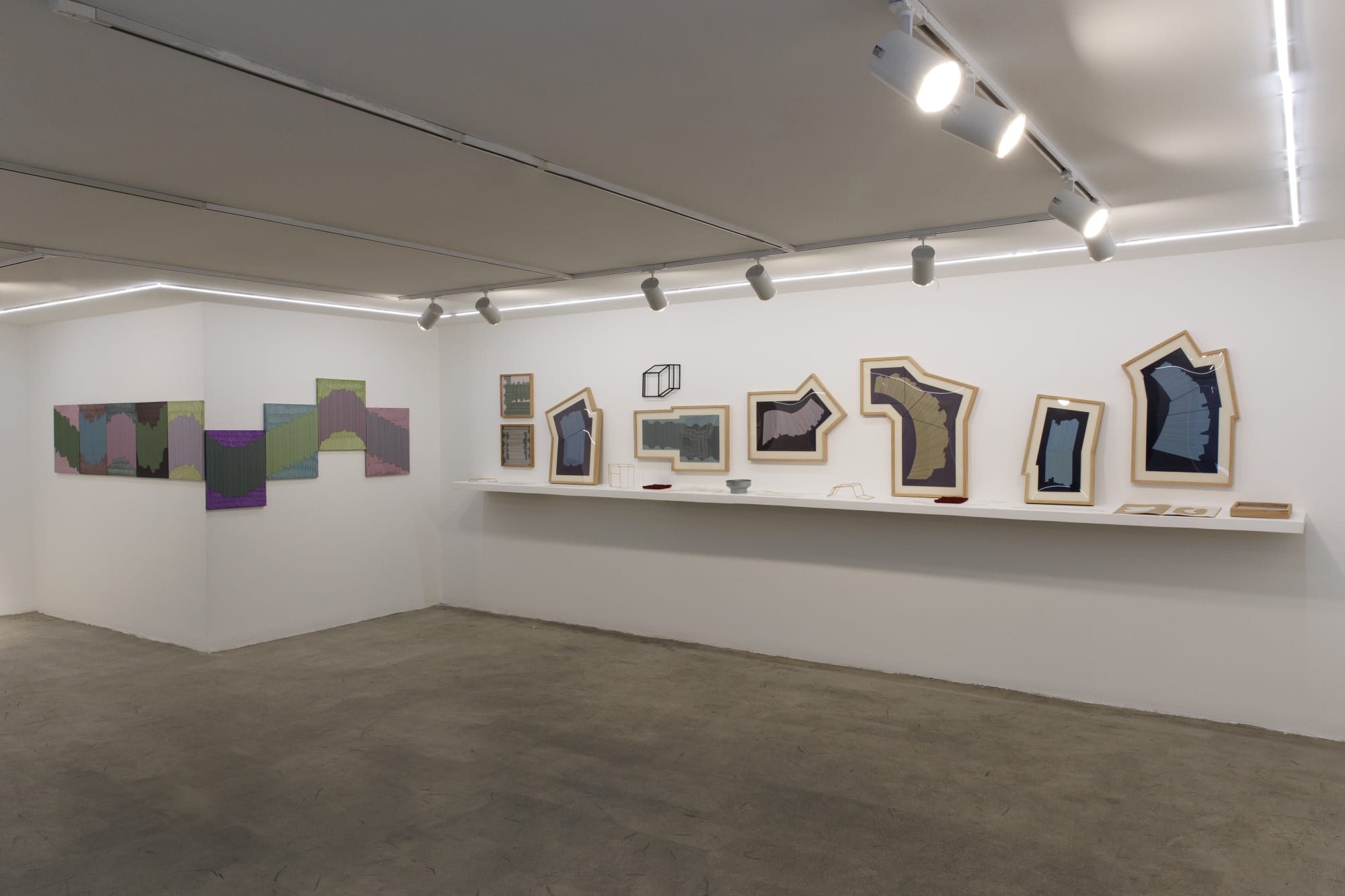 Installation View of Infront of the Black Wall a solo exhibition of works by Dana Jafari.