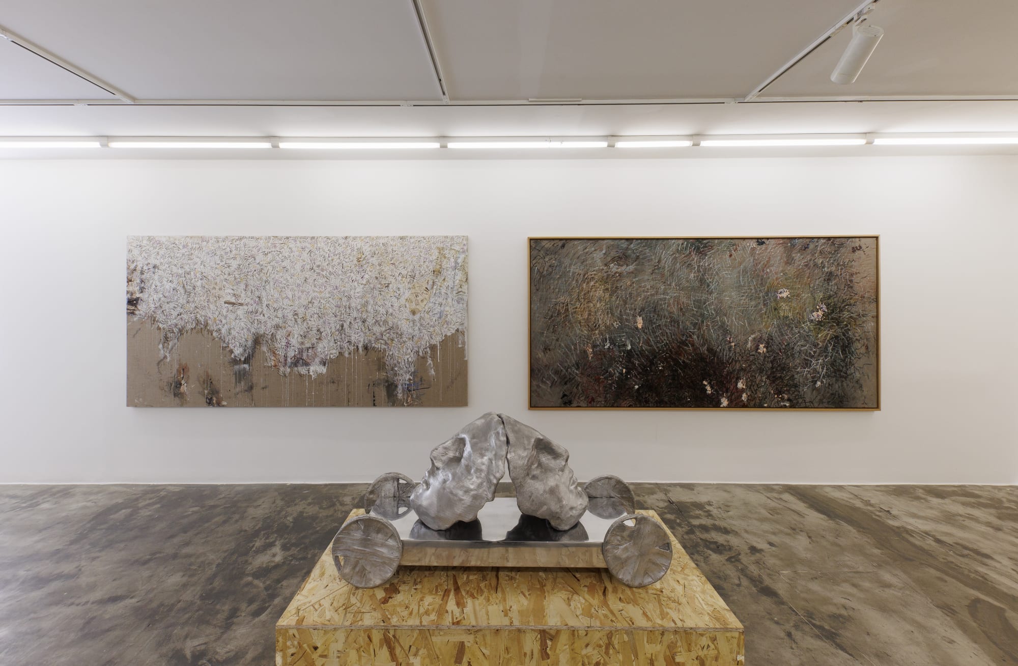 Installatio view of Large Works on Canvas solo exhibition by Fereydoon Av.