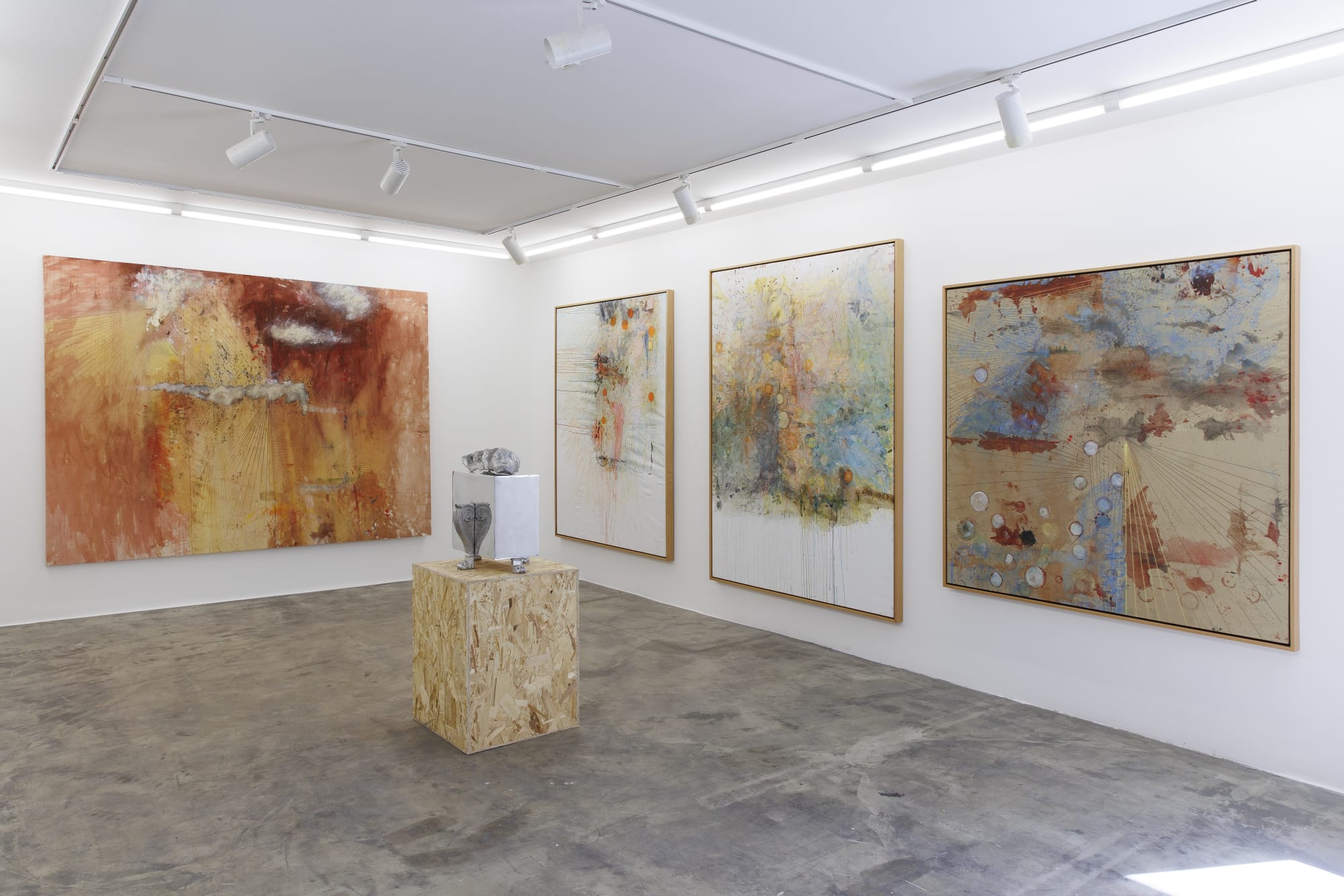 Installatio view of Large Works on Canvas solo exhibition by Fereydoon Av.