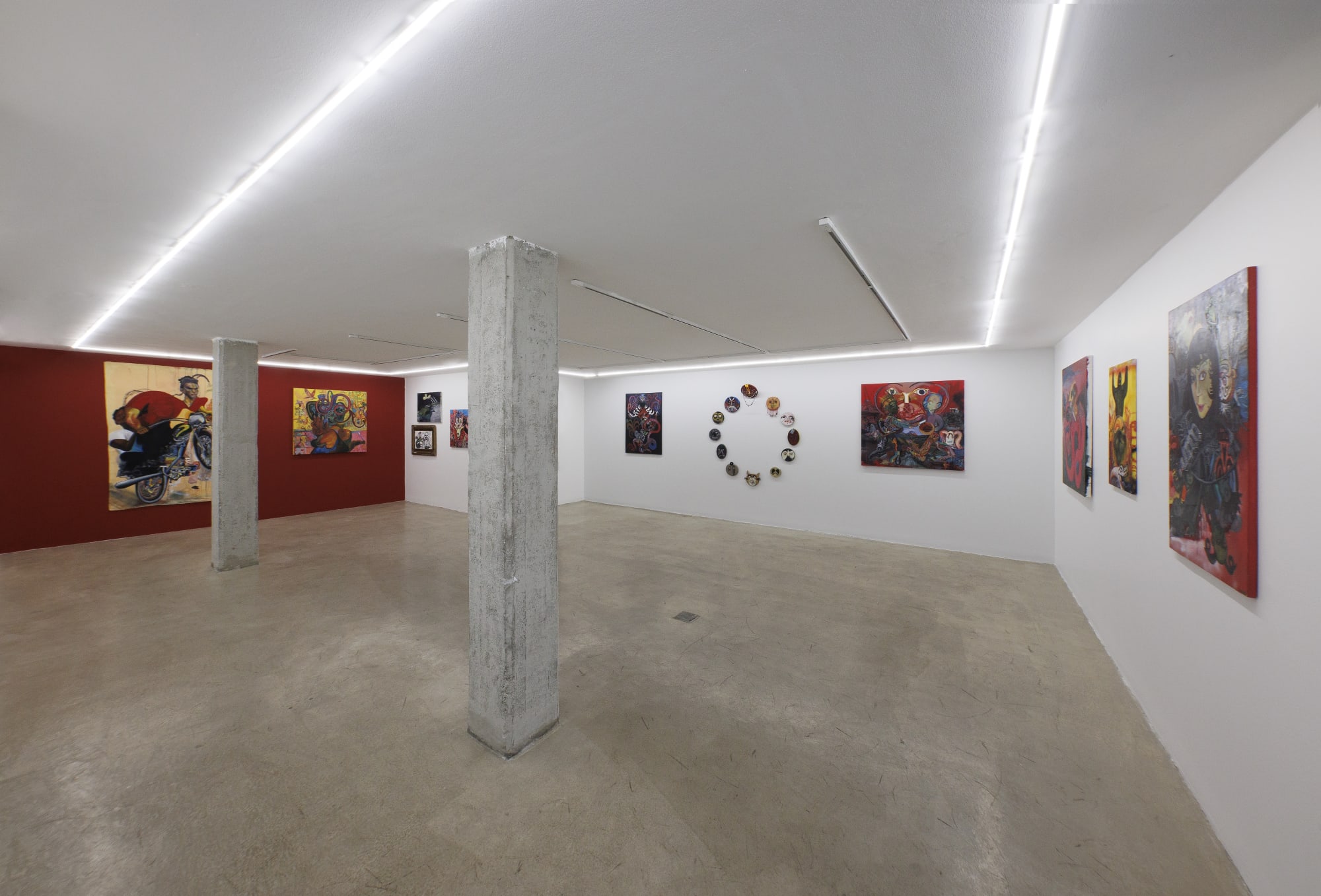 Installation view of "Escaping Reality Full Speed" of works by Sadra Baniasadi.