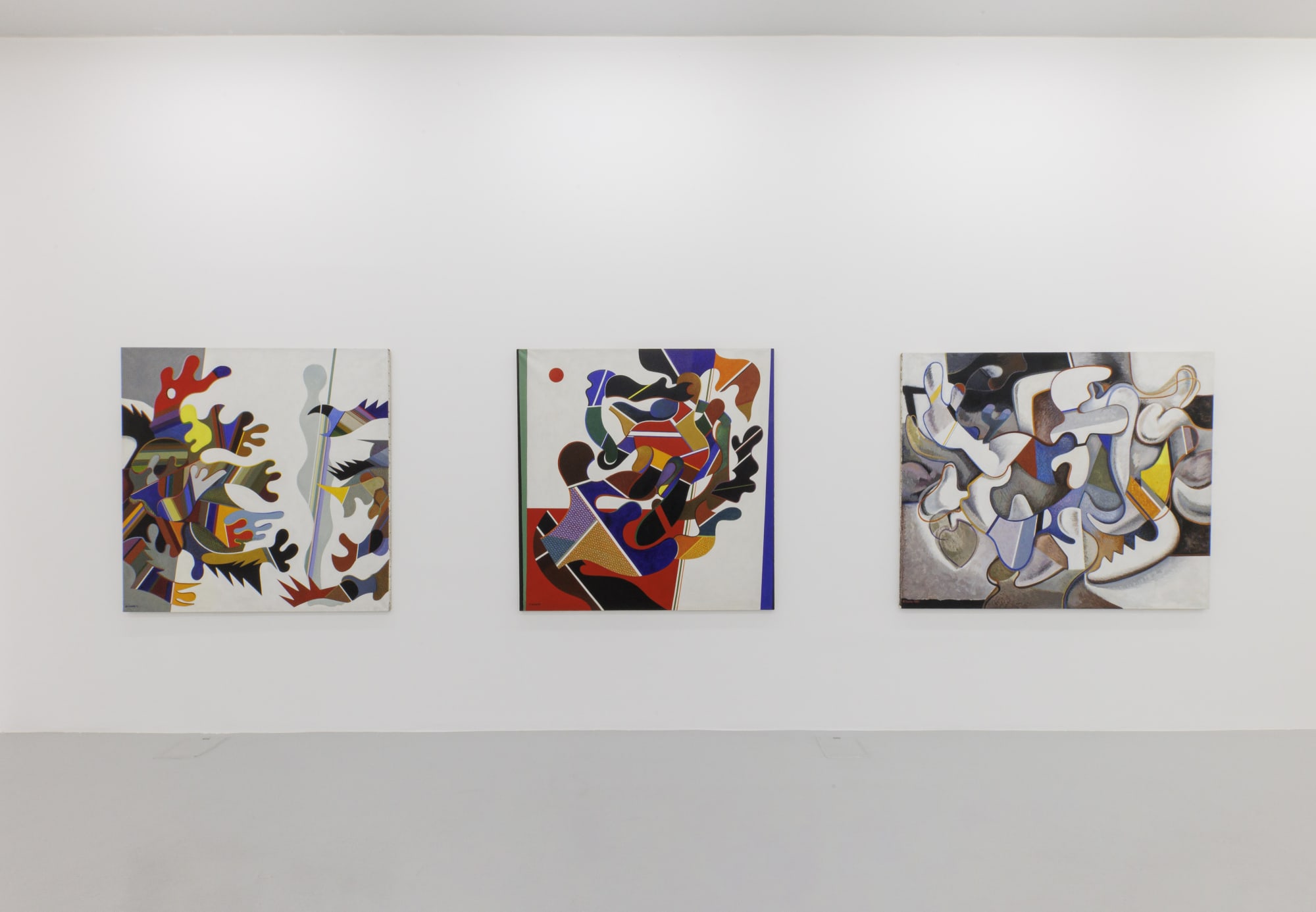Installation view of Mohsen Vaziri Moghaddam > 100 a solo show of works by Mohsen Vaziri Moghadam.