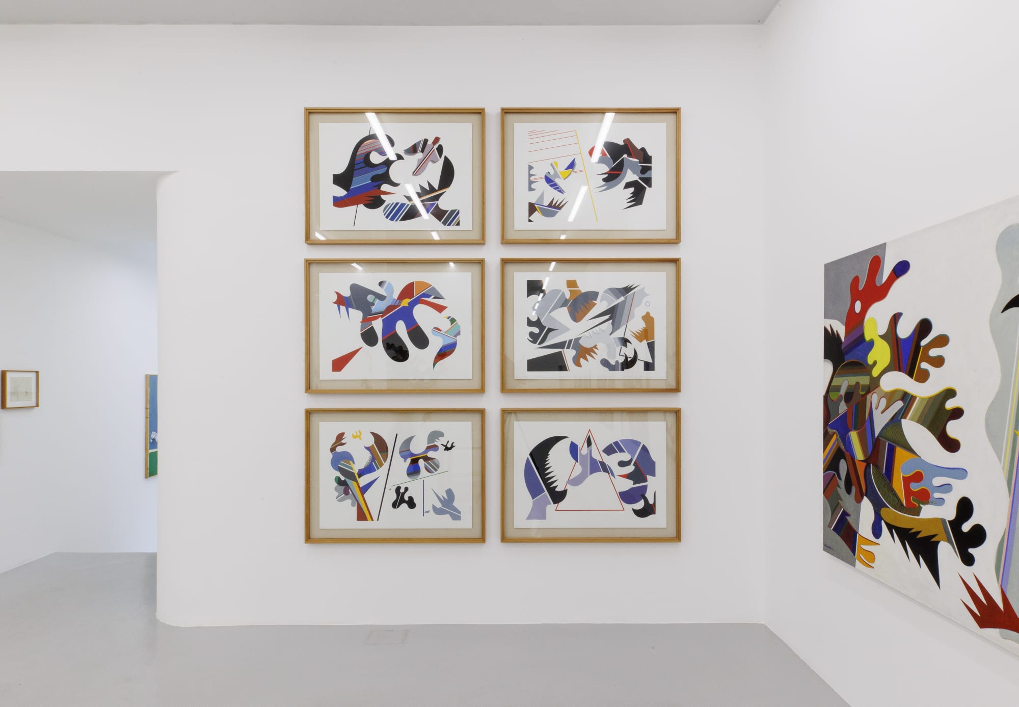 Installation view of Mohsen Vaziri Moghaddam > 100 a solo show of works by Mohsen Vaziri Moghadam.