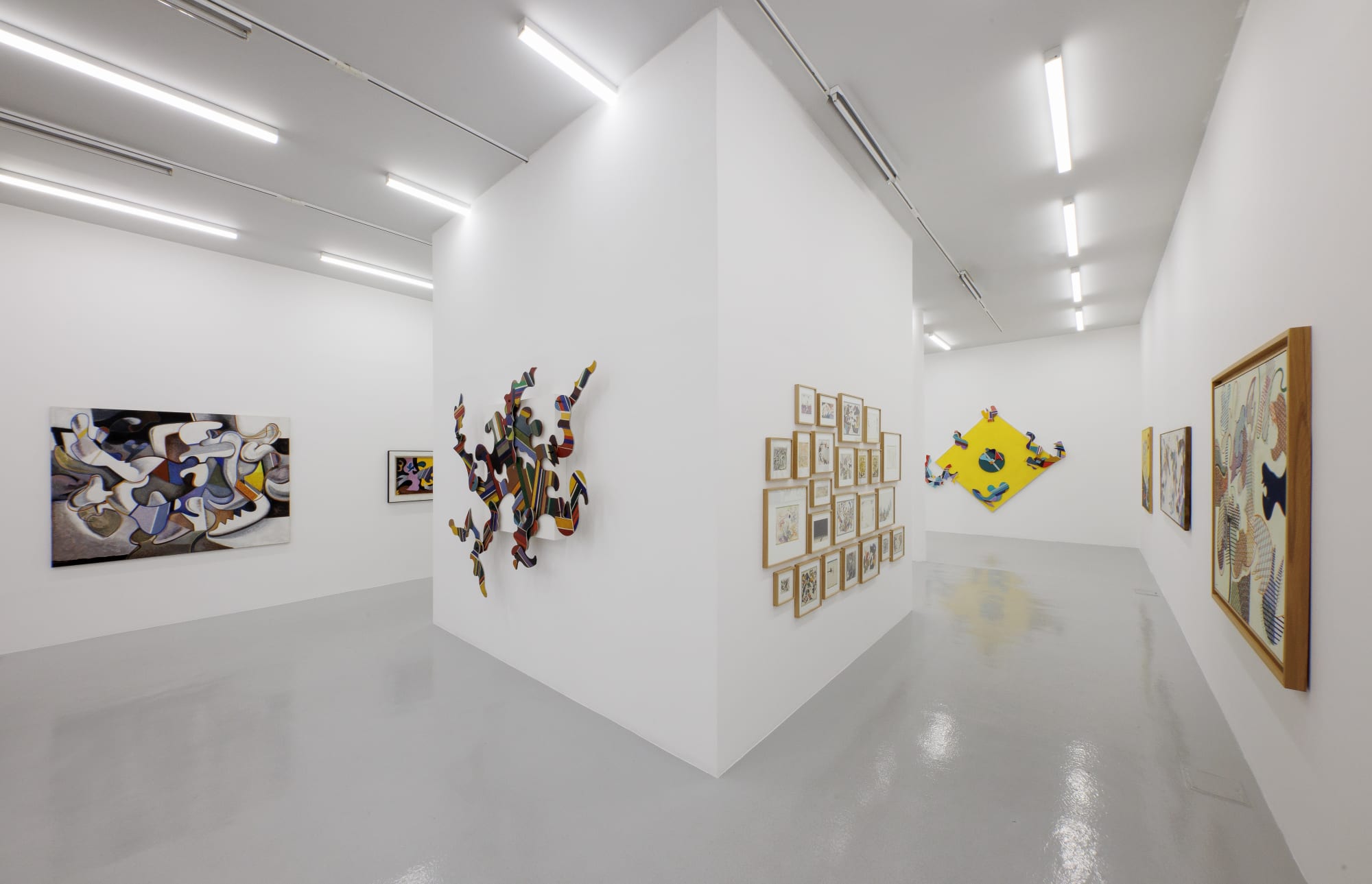 Installation view of Mohsen Vaziri Moghaddam > 100 a solo show of works by Mohsen Vaziri Moghadam.