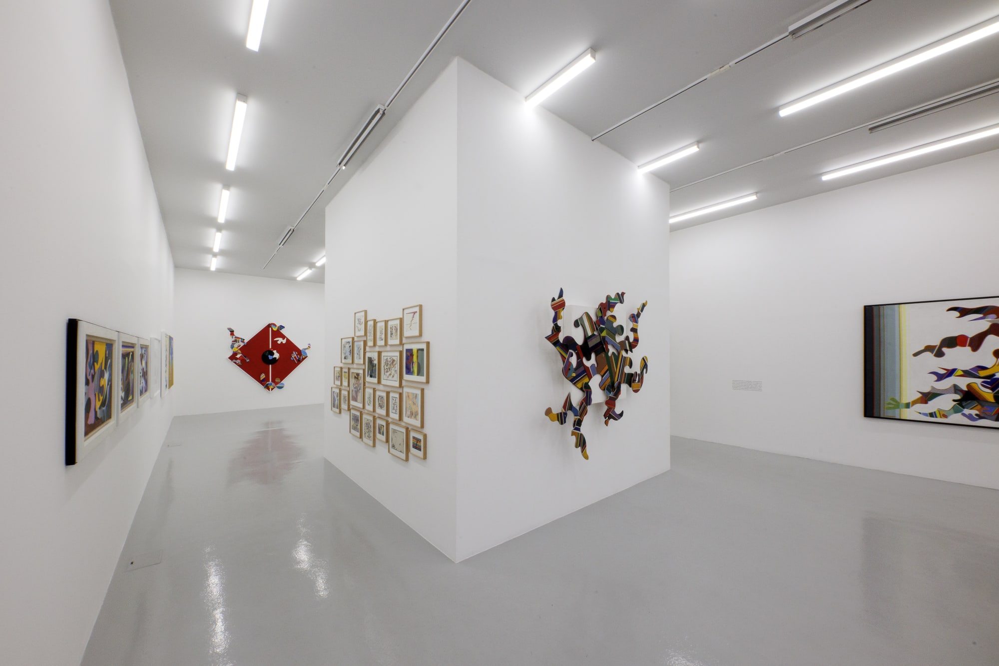 Installation view of Mohsen Vaziri Moghaddam > 100 a solo show of works by Mohsen Vaziri Moghadam.