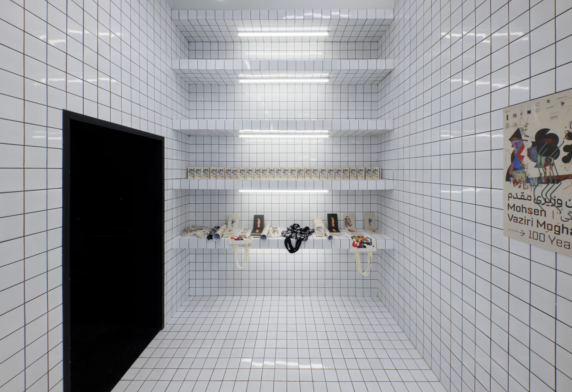 Installation view of Mohsen Vaziri Moghaddam > 100 a solo show of works by Mohsen Vaziri Moghadam.