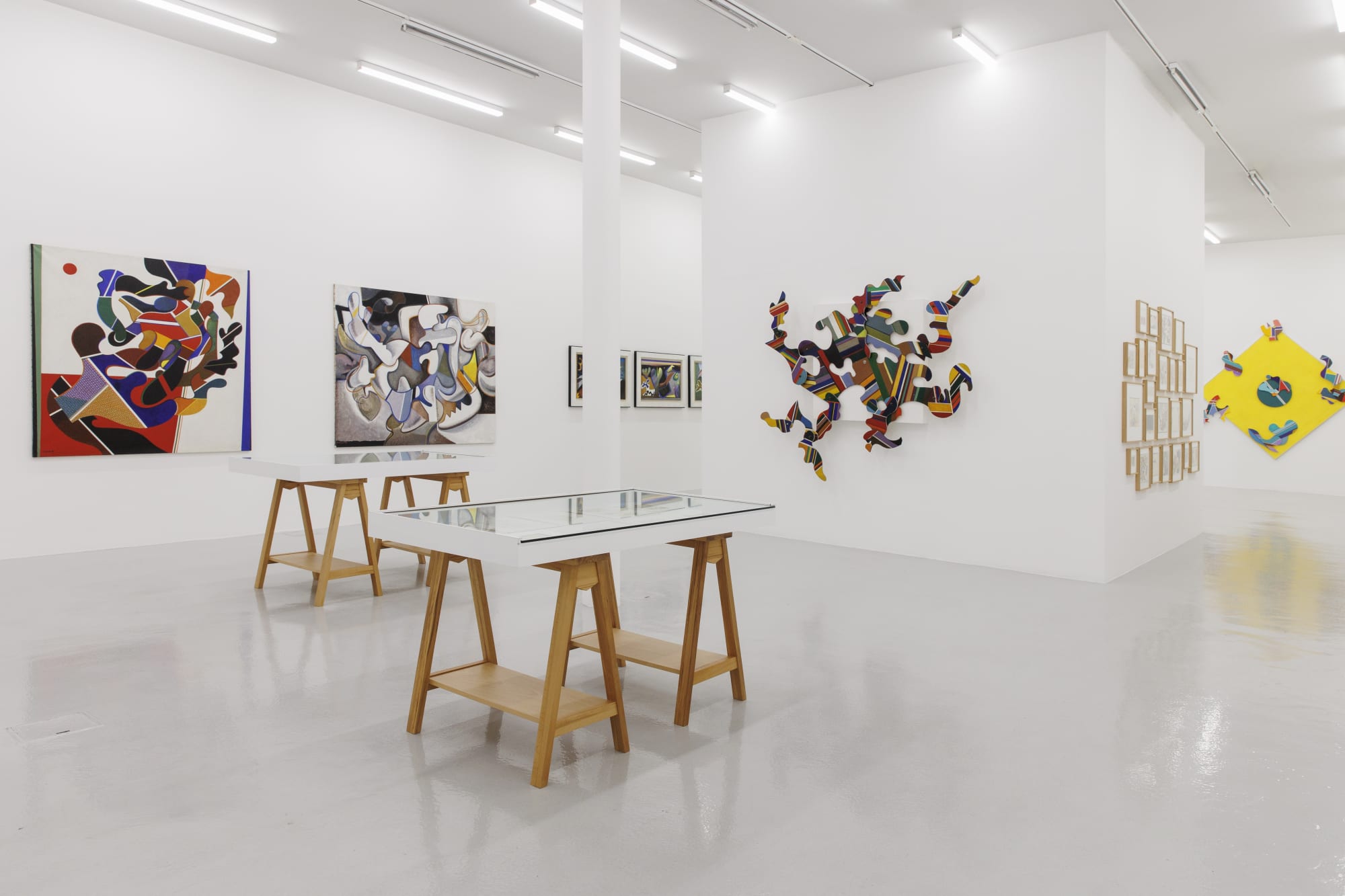 Installation view of Mohsen Vaziri Moghaddam > 100 a solo show of works by Mohsen Vaziri Moghadam.