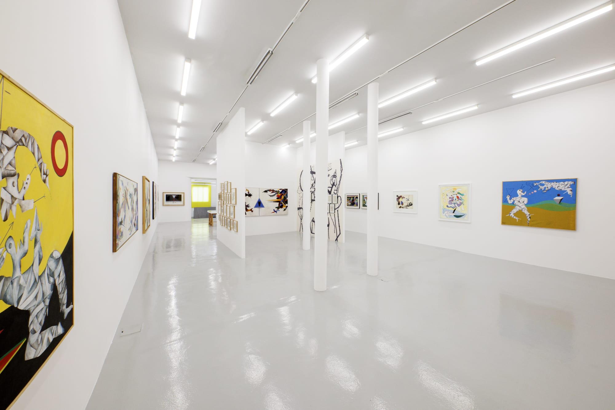 Installation view of Mohsen Vaziri Moghaddam > 100 a solo show of works by Mohsen Vaziri Moghadam.