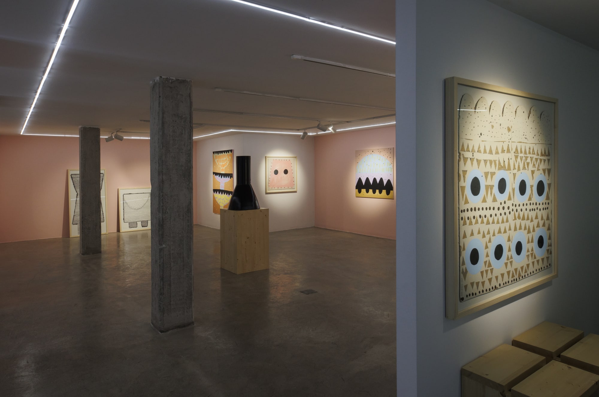 Installation View of "Pink sunset" a solo exhibition of works by Shadi Yasrebi.