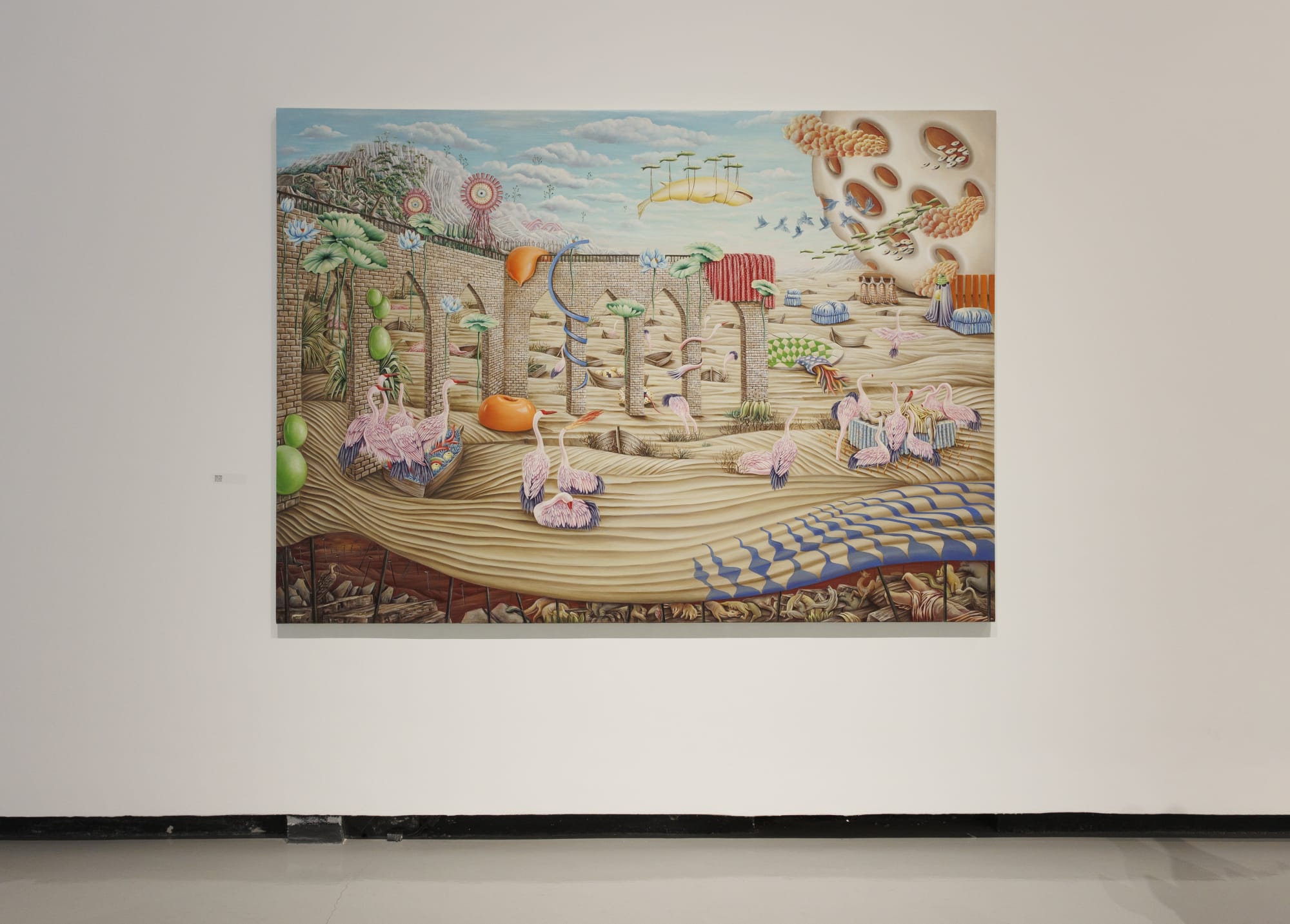 Installation view of "Landscape of the Minds" A group exhibition curated by Shahed Saffari of works by (Hadi Alijani) ,(Pooya arianpour),(Dorsa Asadi),Seroj Barseghian),(Mohsen Folladpour),(Omid Halaj),(Meghdad Lorpour),(Mohammad Hossein Maher),(Mehrdad Mohebali),(Elham Nafisi),(Asal Peyrovi),(Morteza Pourhosseini),(Ali Akbar Sadeghi),(Kolsum Salehi),(Nasim Shoja) .