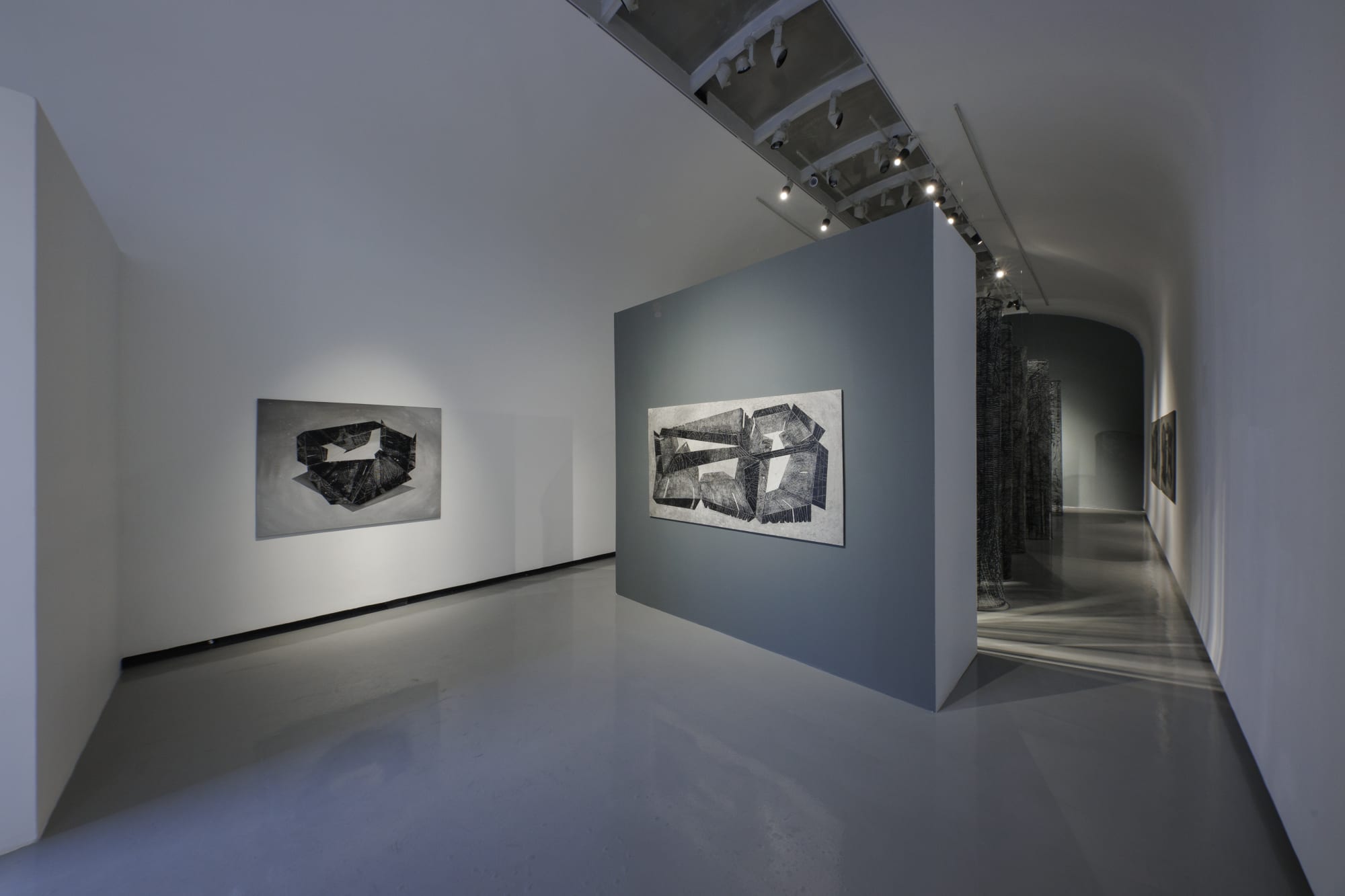 Installation view of Revision: Labyrinths a solo exhibition of works by Atefeh Majidi Nezhad.