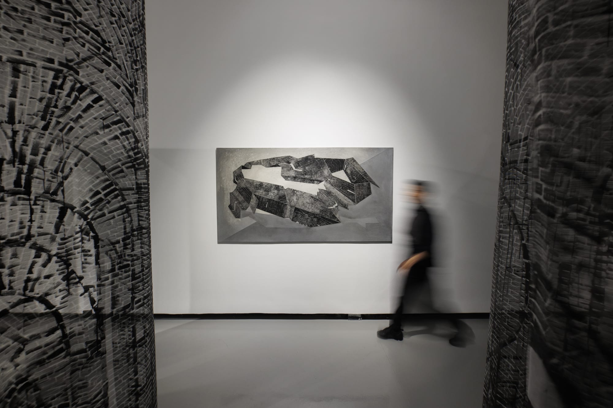 Installation view of Revision: Labyrinths a solo exhibition of works by Atefeh Majidi Nezhad.