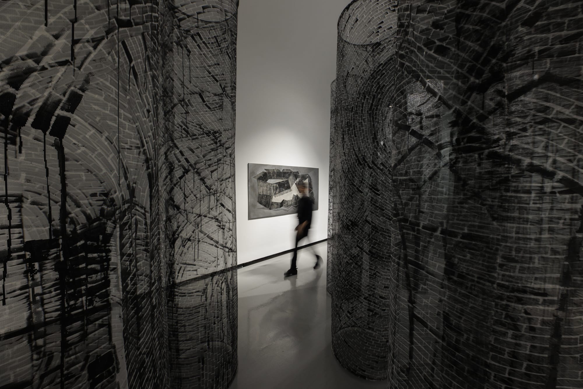 Installation view of Revision: Labyrinths a solo exhibition of works by Atefeh Majidi Nezhad.