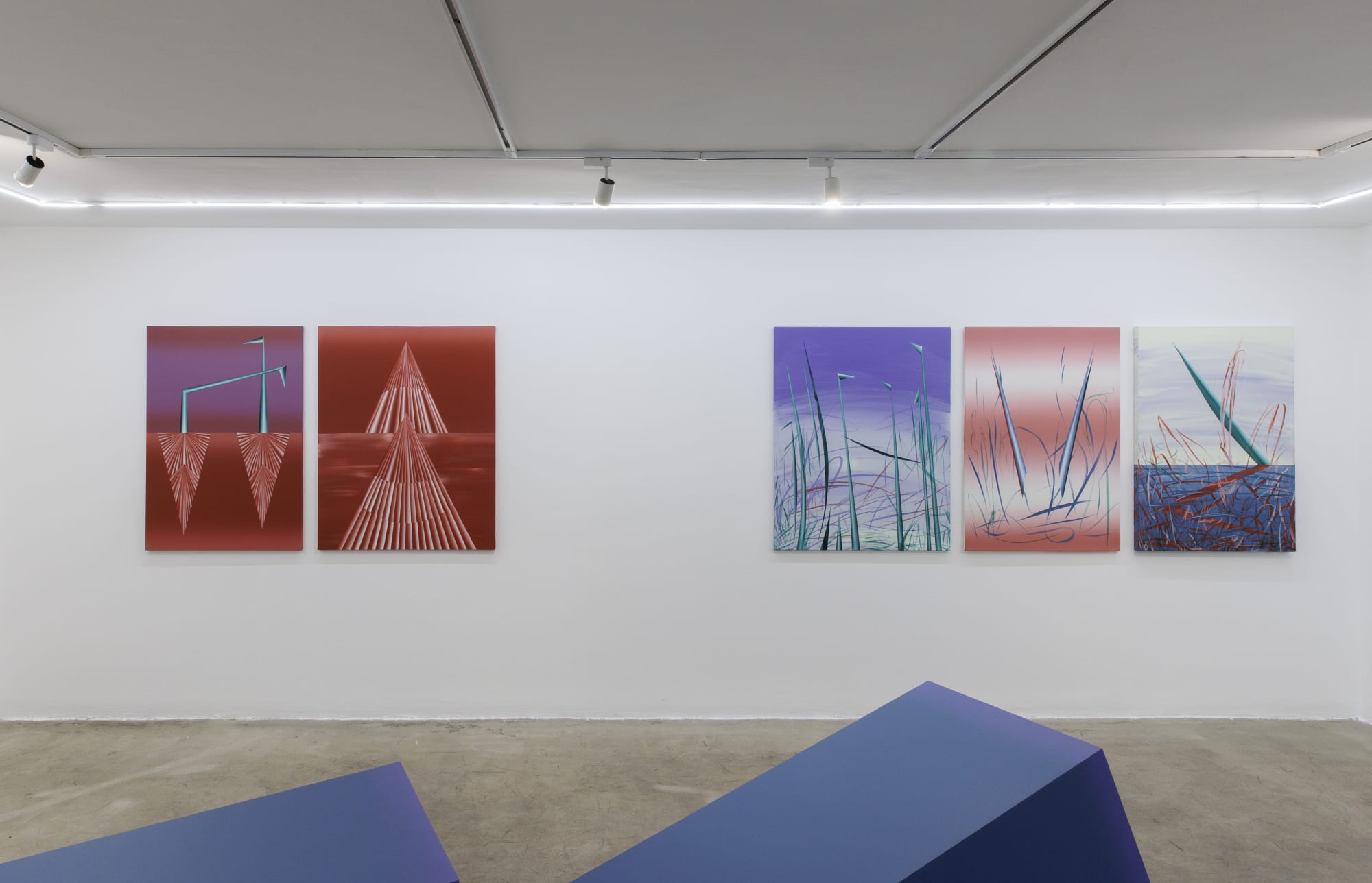 Installation view of Livelier a solo exhibition of works by Farbod Elkaei.